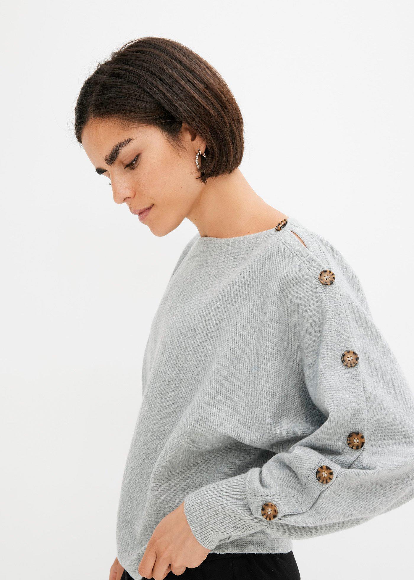 Sweter z ozdobnymi guzikami - Bonprix