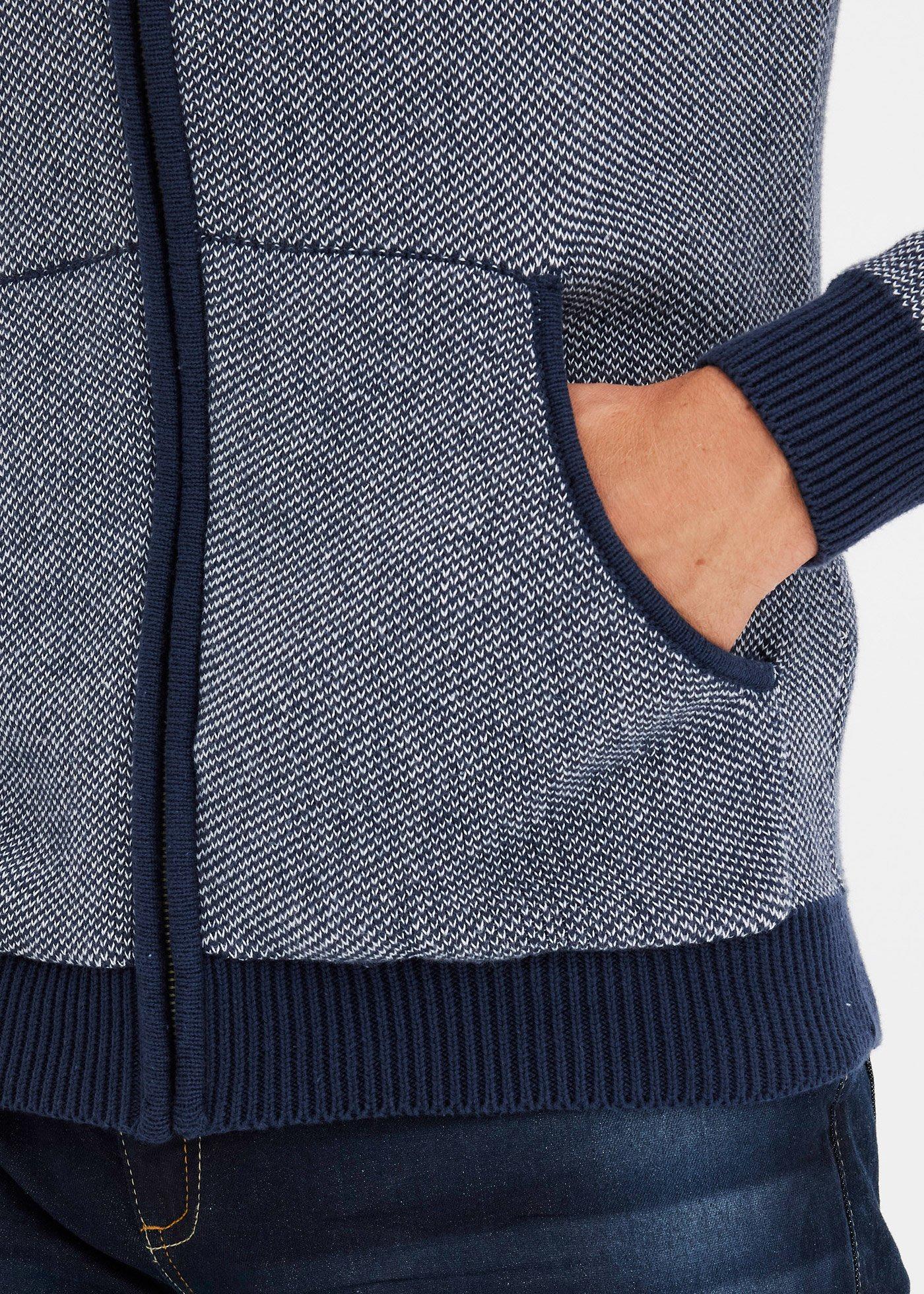 Sweter rozpinany z kapturem, z czystej bawełny - Bonprix