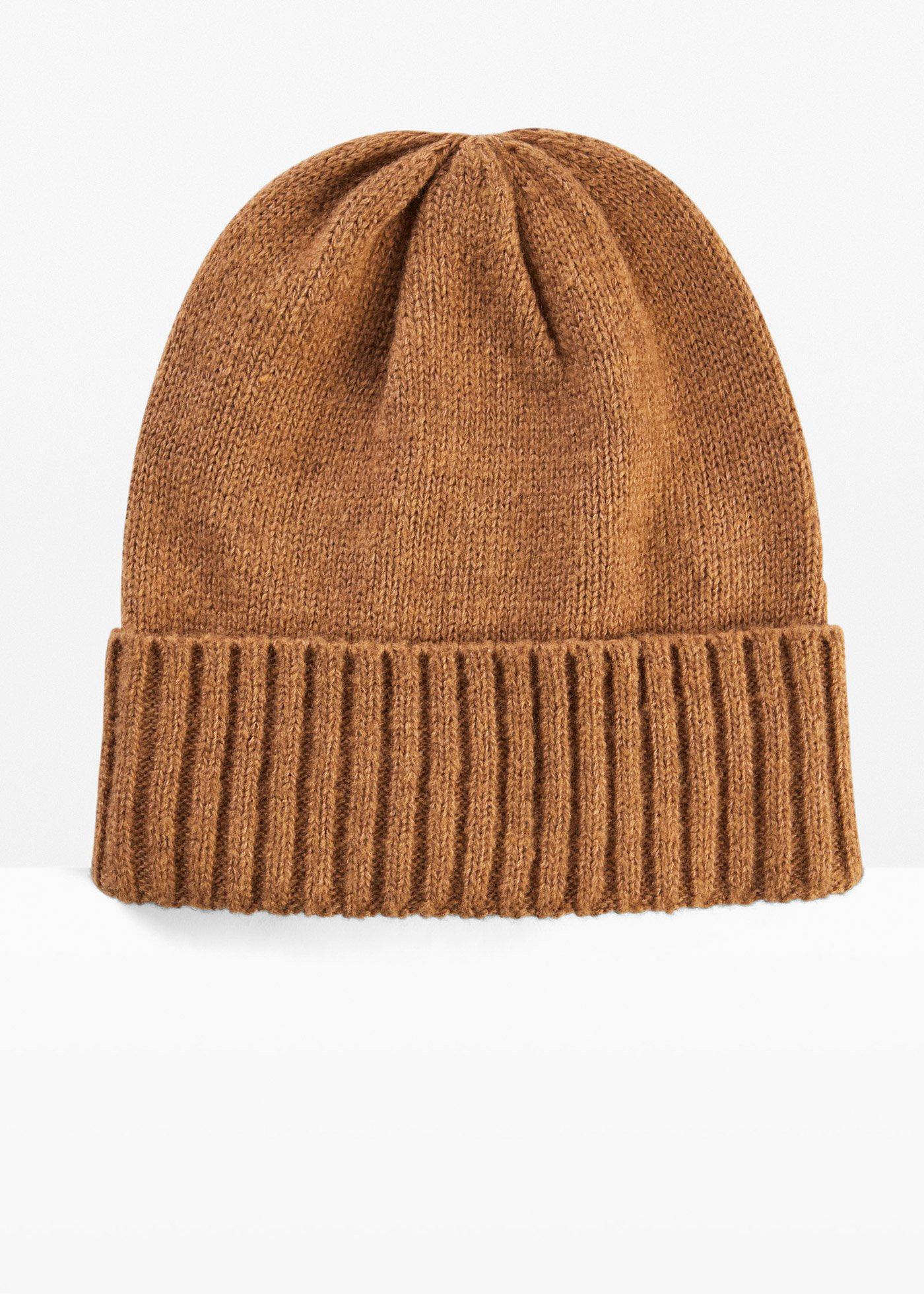Bonnet à revers en matière côtelée