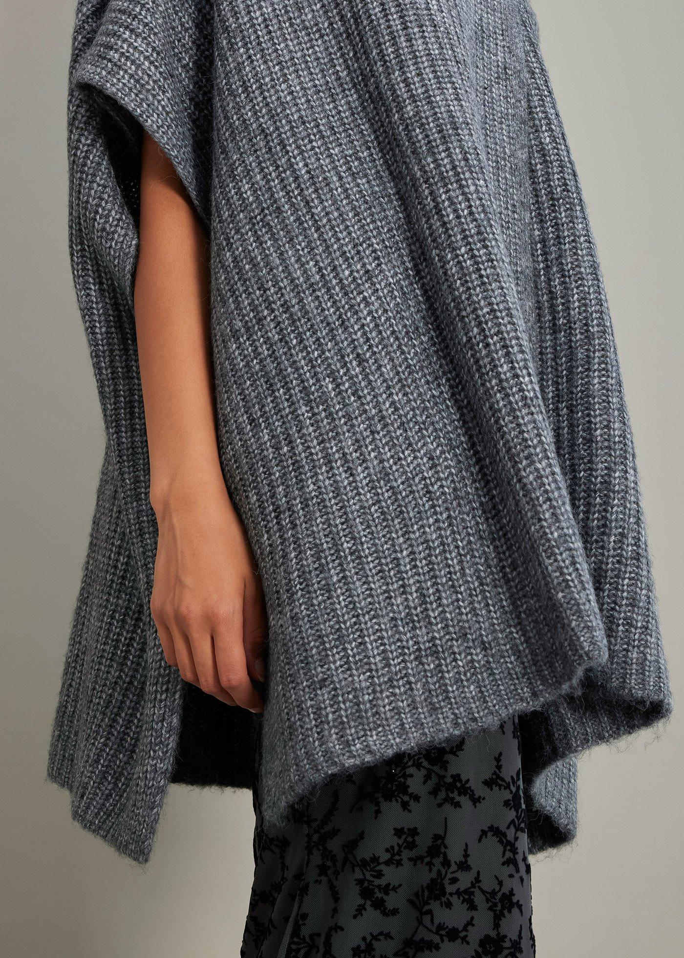Sweter poncho, z wełną - Bonprix