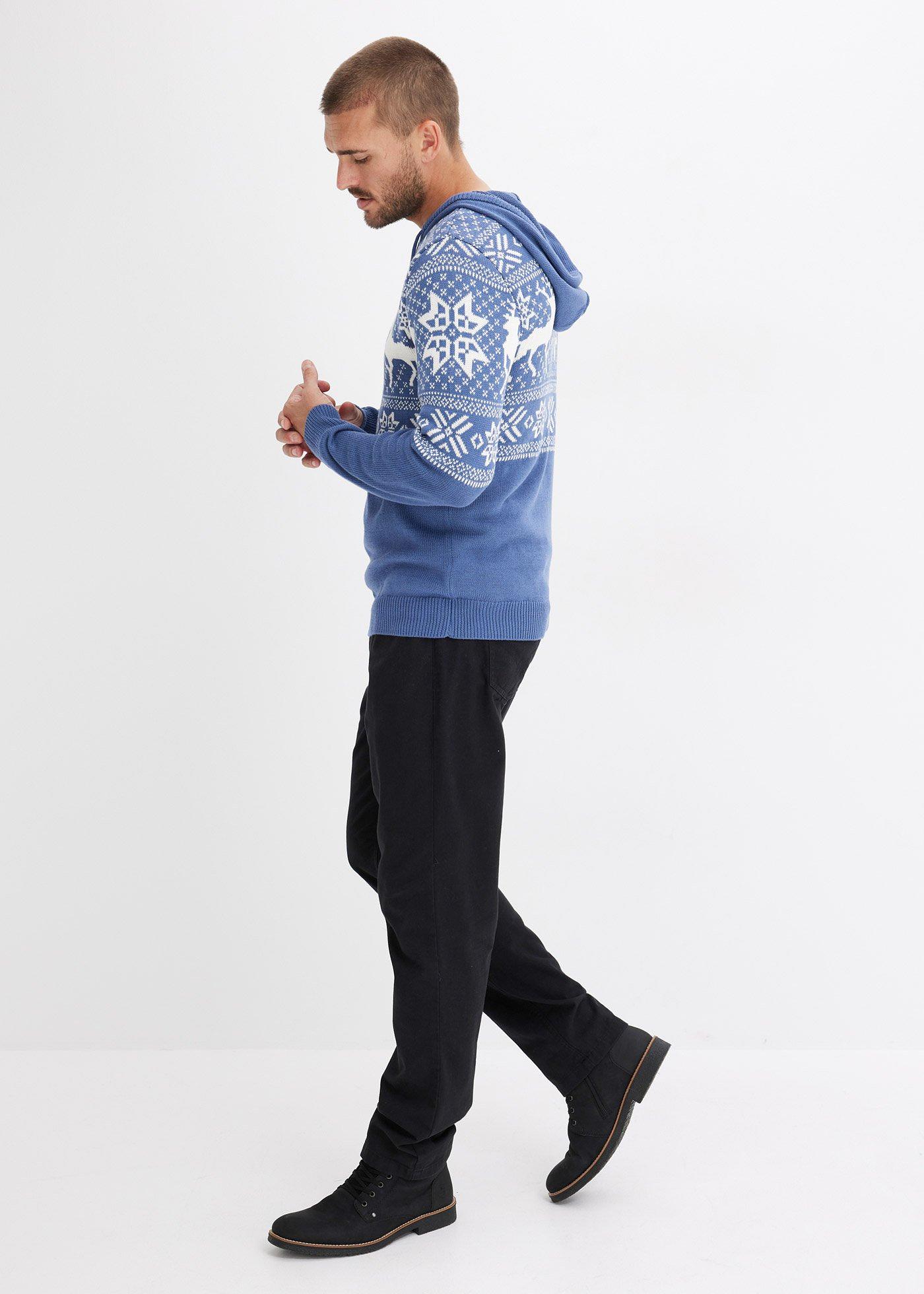 Spodnie regular fit z bawełnianego diagonalu, straight - Bonprix