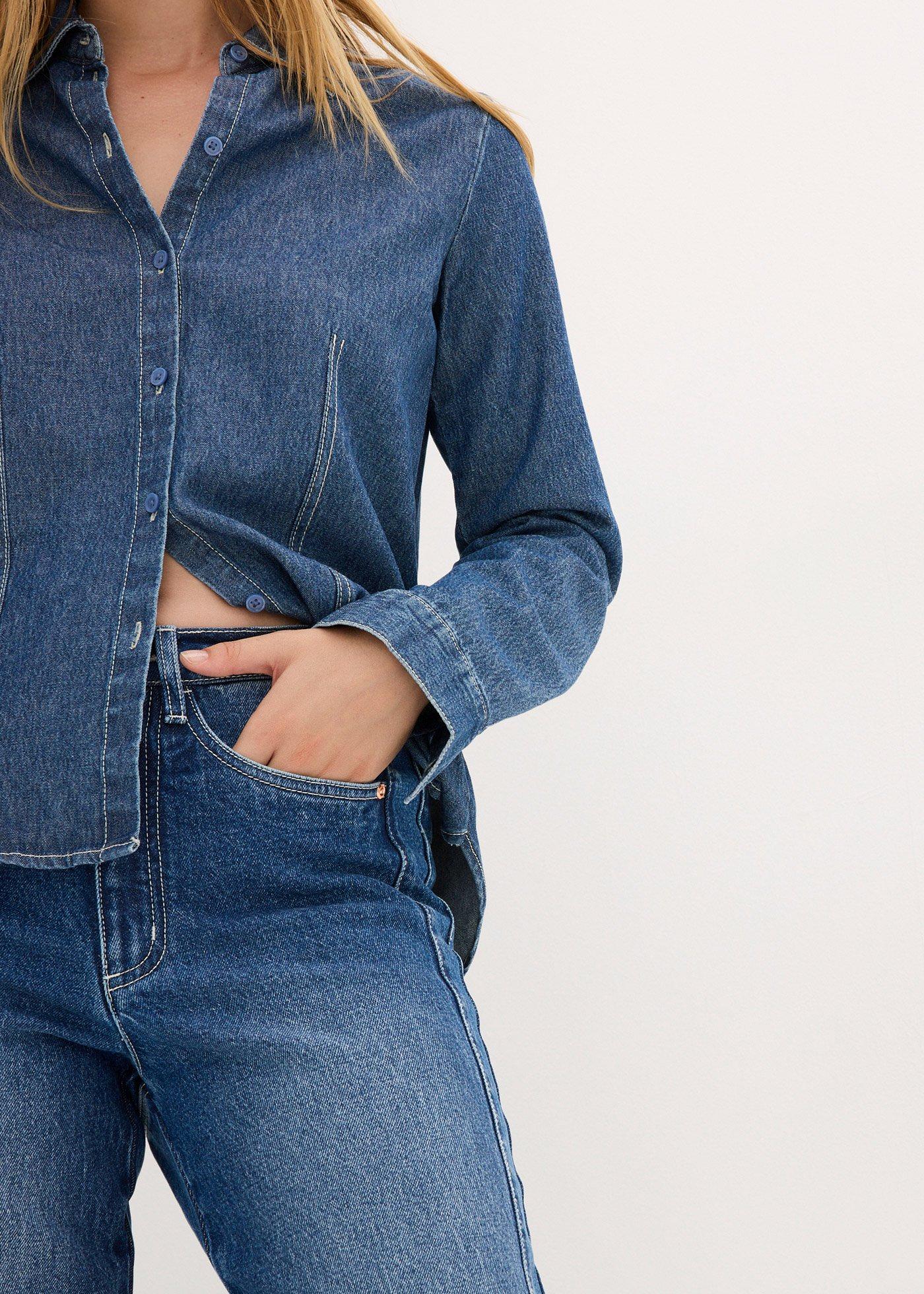 Jeansy mom, wysoki stan - Bonprix