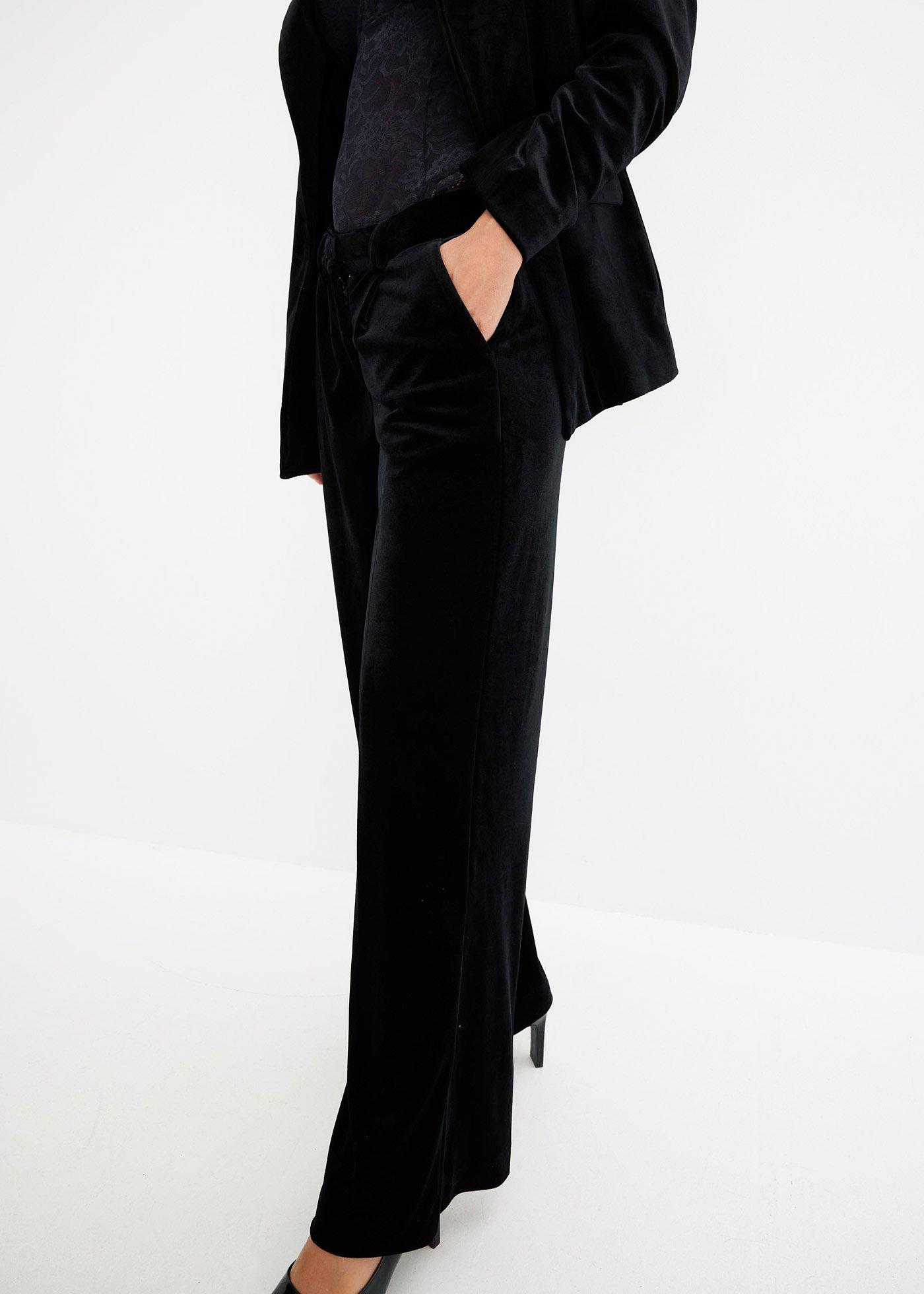 Spodnie z miękkiego aksamitu - Bonprix