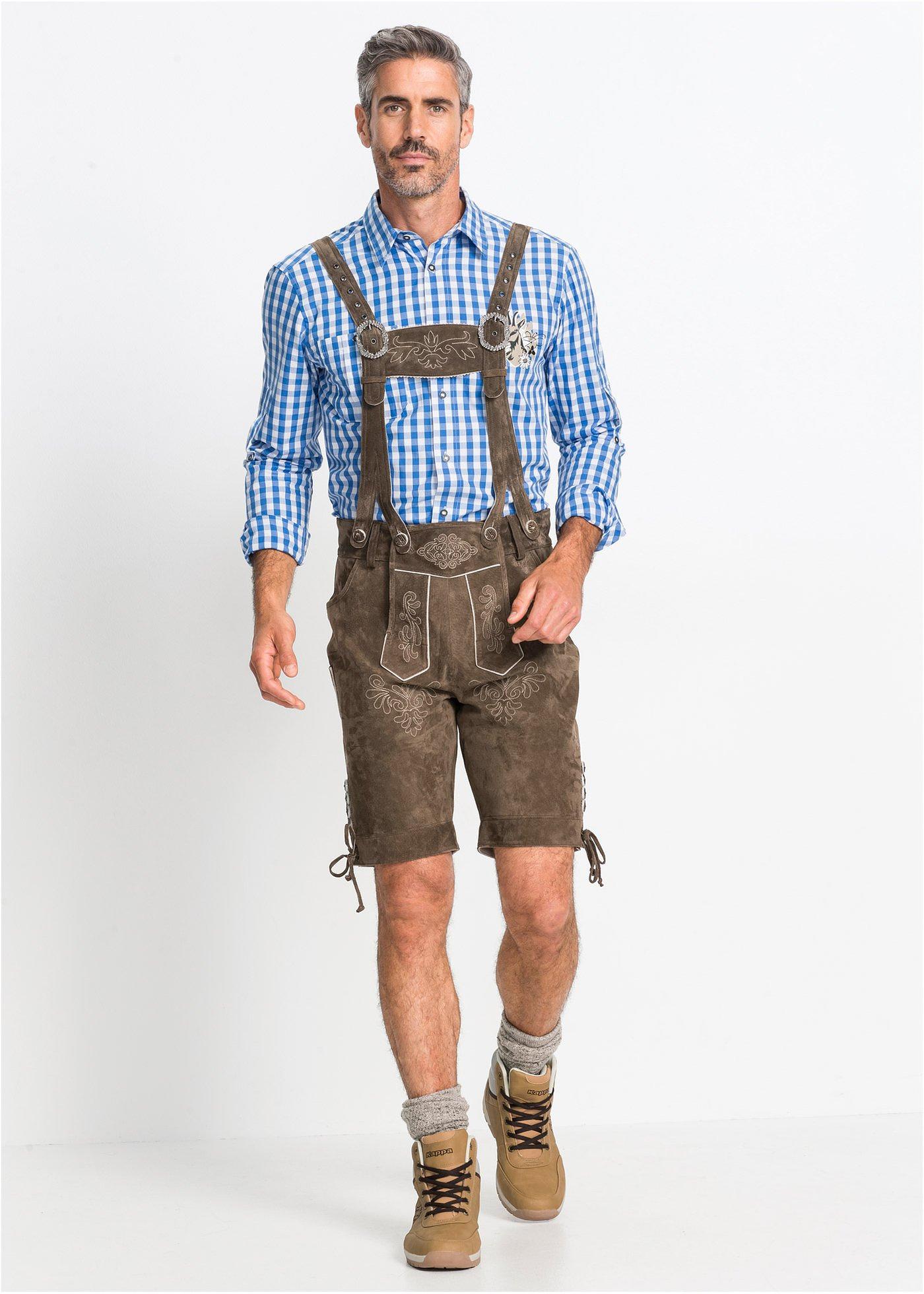 Spodnie skórzane w ludowym stylu, regular fit - Bonprix