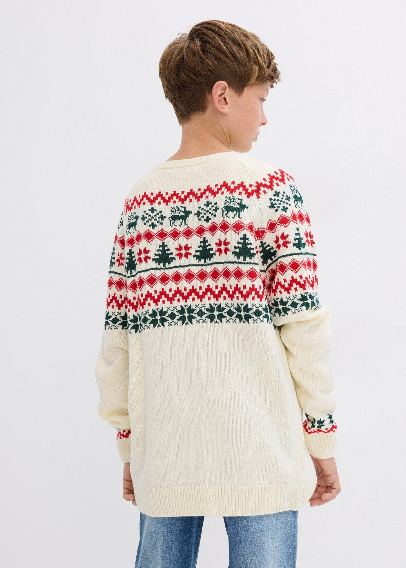 Sweter dziecięcy w norweski wzór - Bonprix