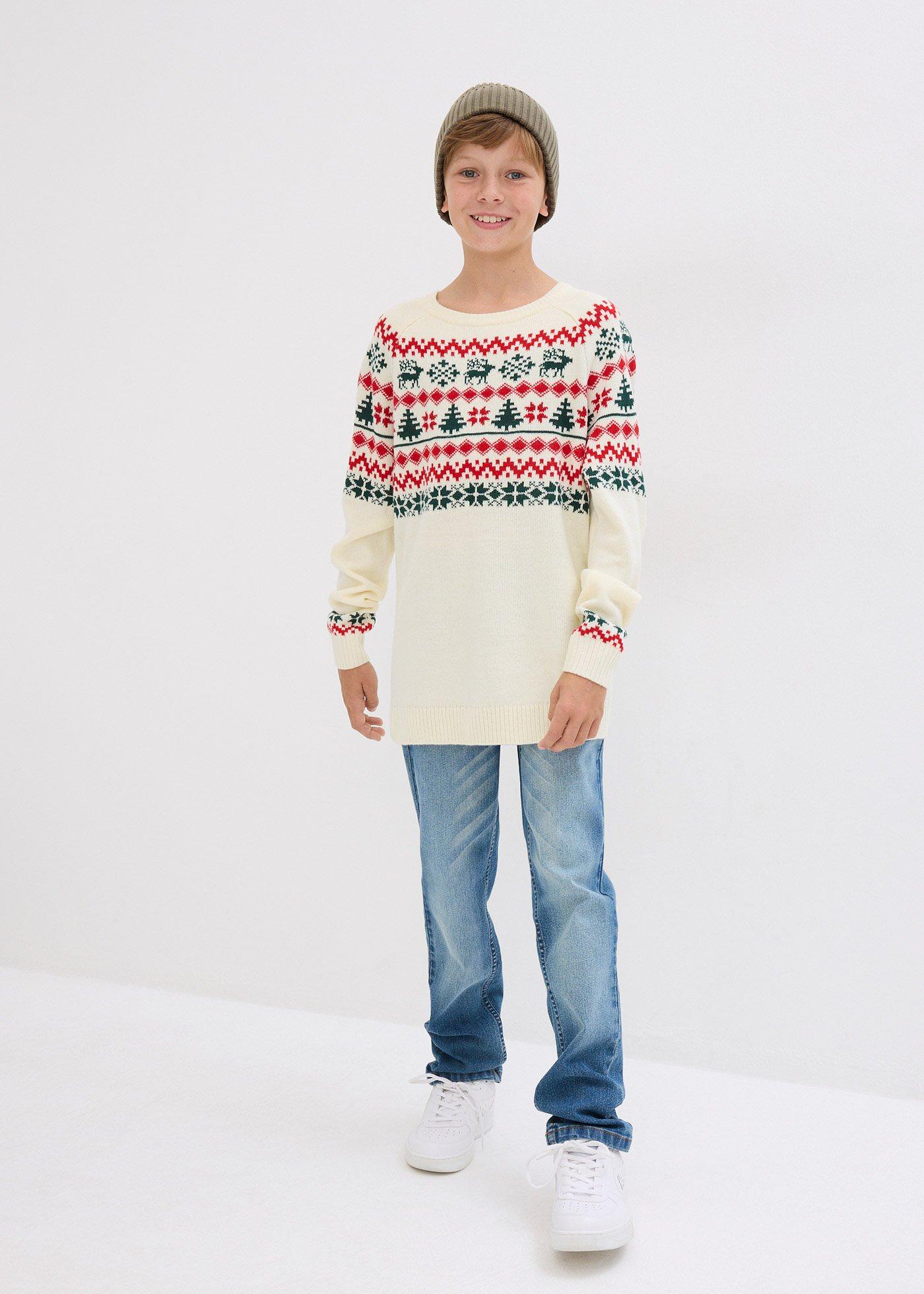 Sweter dziecięcy w norweski wzór - Bonprix