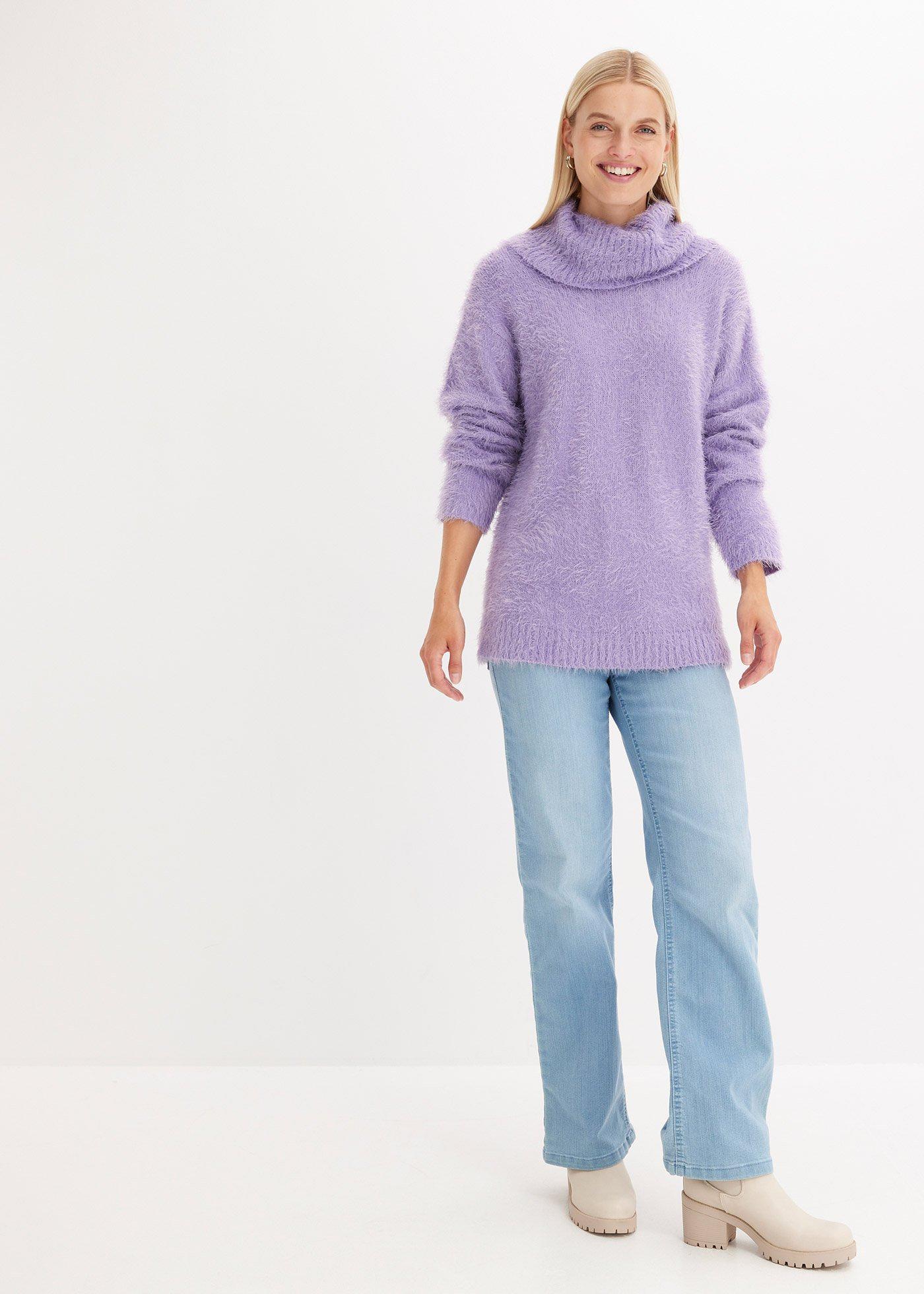 Dżinsy ze stretchem z wysokim stanem, straight - Bonprix