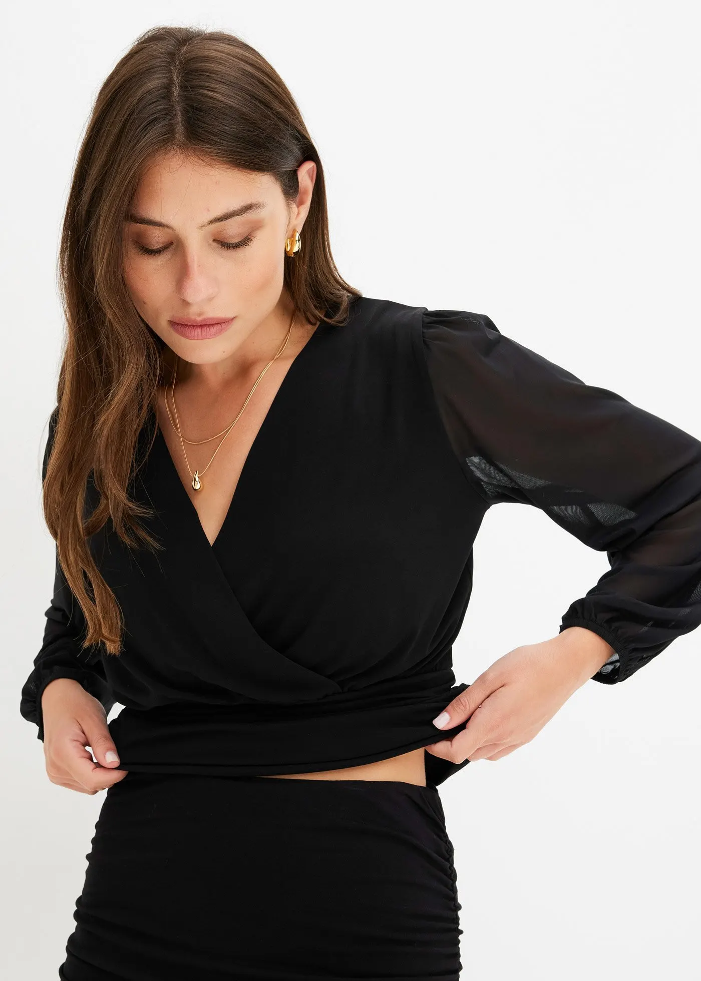 Трикотажная рубашка Bonprix из сетки mit