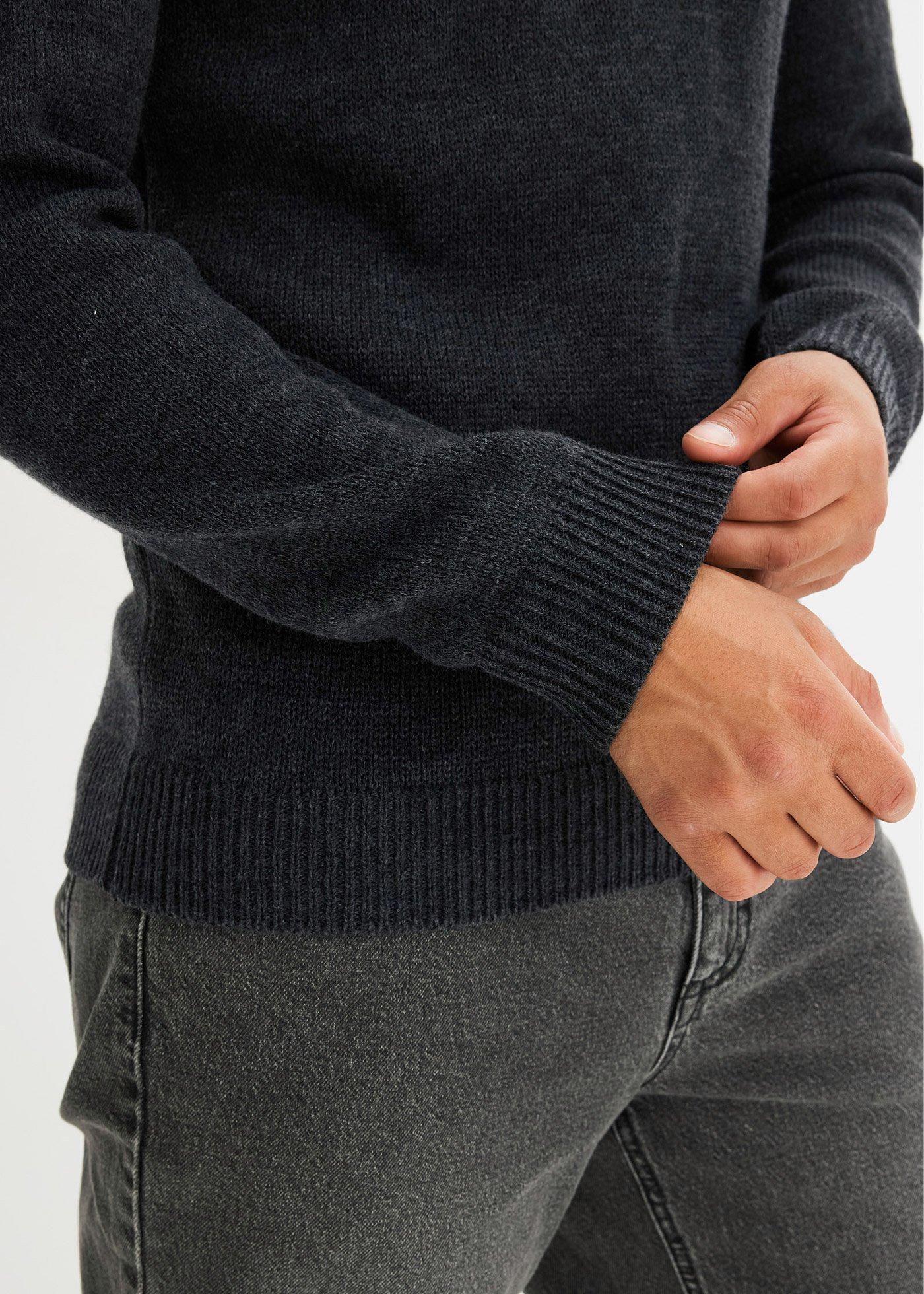 Sweter z okrągłym dekoltem, z blokami kolorów, z łatwego w pielęgnacji materiału - Bonprix