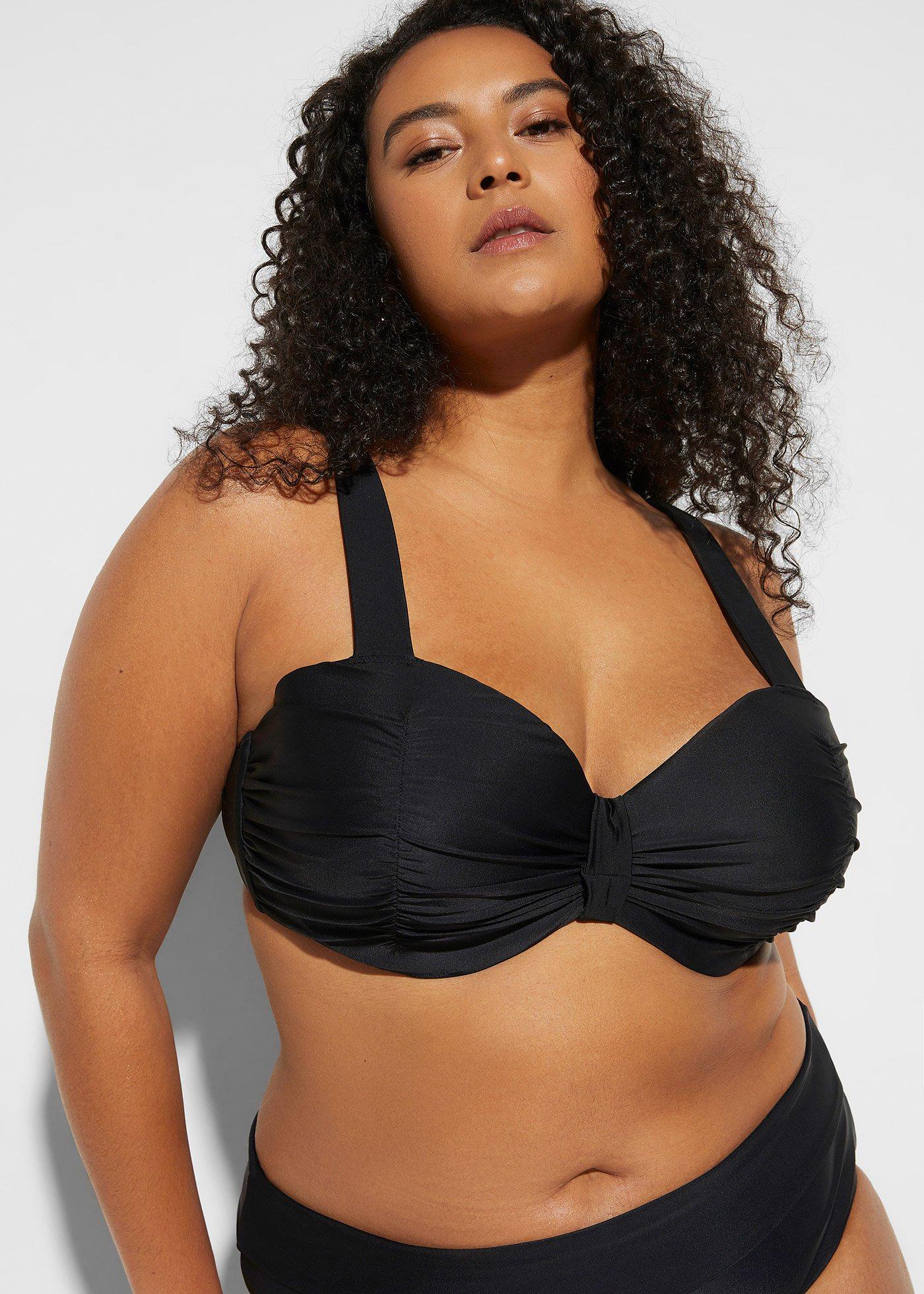 Bikini z biustonoszem o kroju balkonetki z wyściełanymi ramiączkami (komplet 2 cz.) - Bonprix