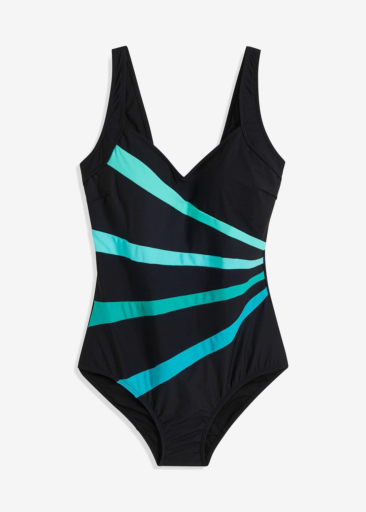 Maillot sculptant à empiècement, maintien modéré