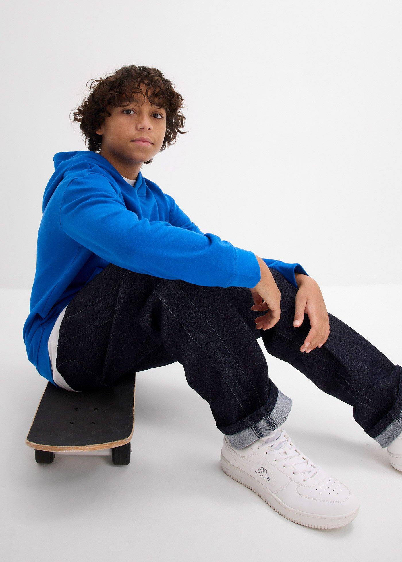 Bluza z kapturem, z miękkiego materiału z bawełną - Bonprix