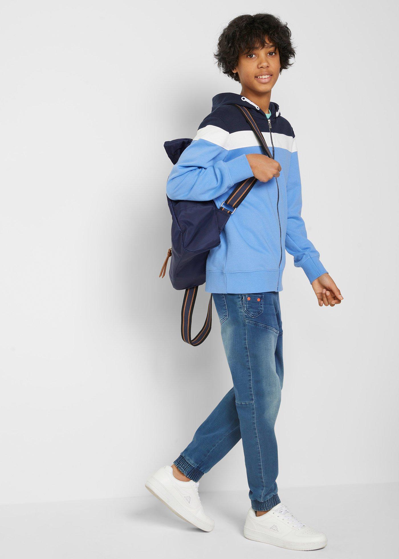 Bluza rozpinana z kapturem z miękkiej mieszanki bawełny - Bonprix