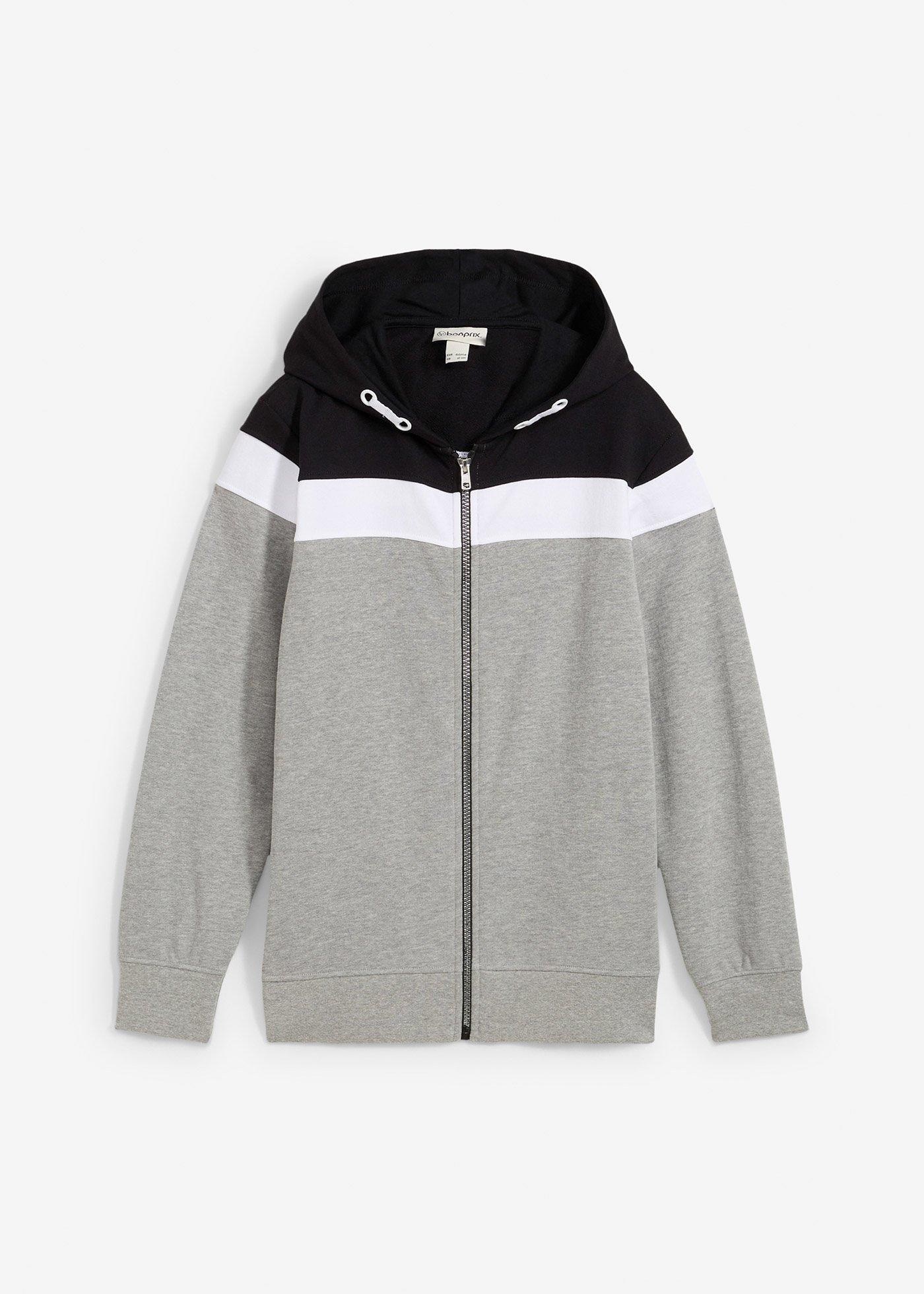 Bluza rozpinana z kapturem z miękkiej mieszanki bawełny - Bonprix