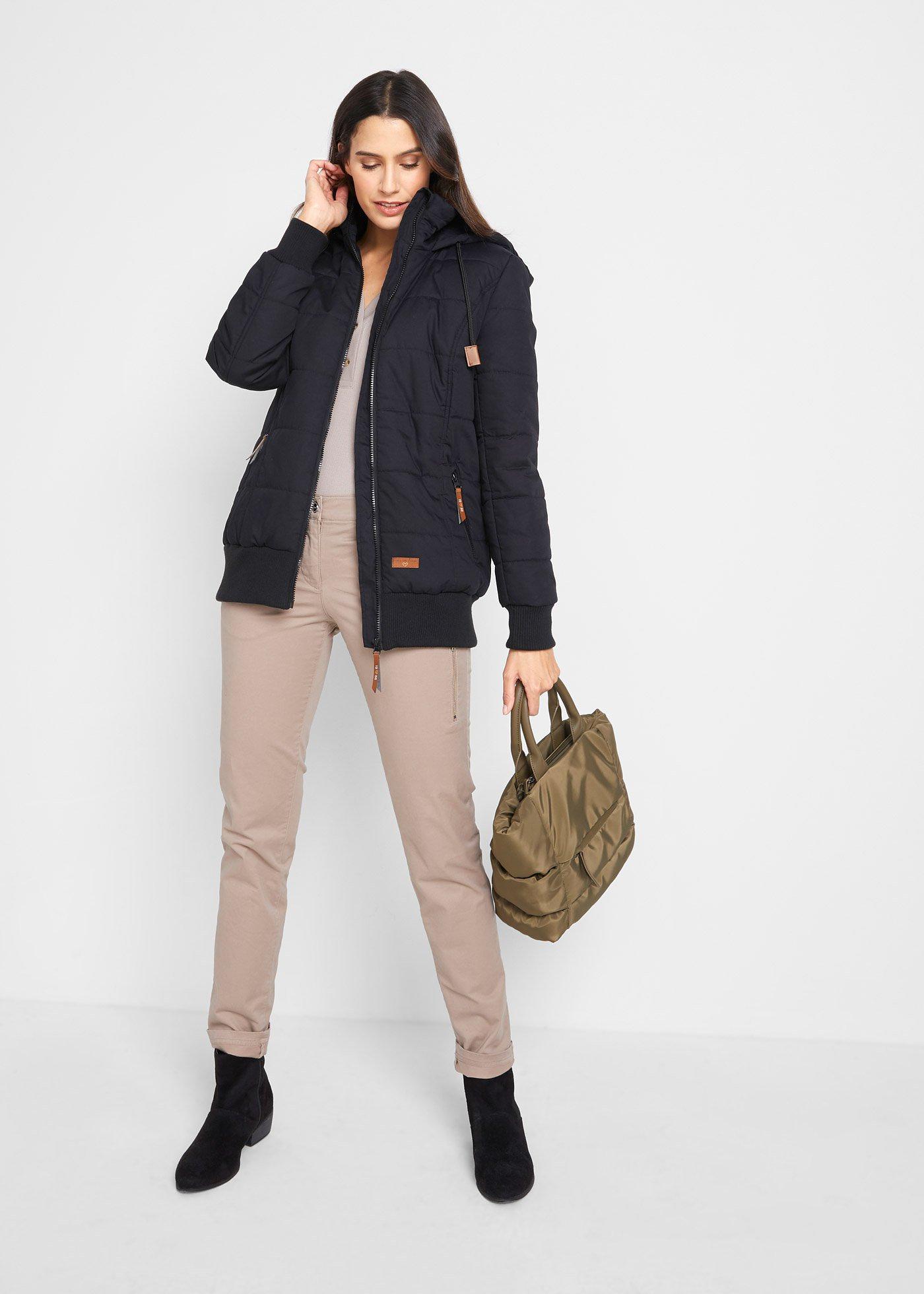 Kurtka outdoorowa z elementami ze sztucznej skóry - Bonprix