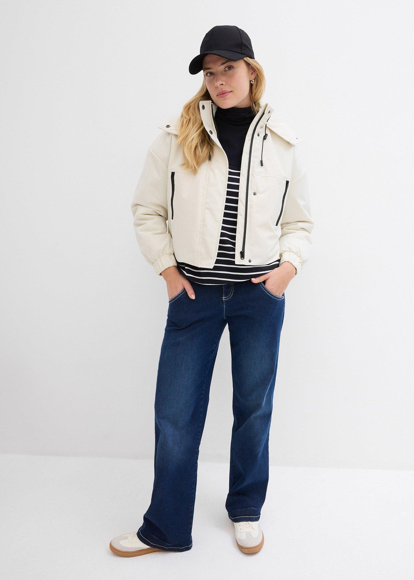 Bluzka z długim rękawem i golfem - Bonprix