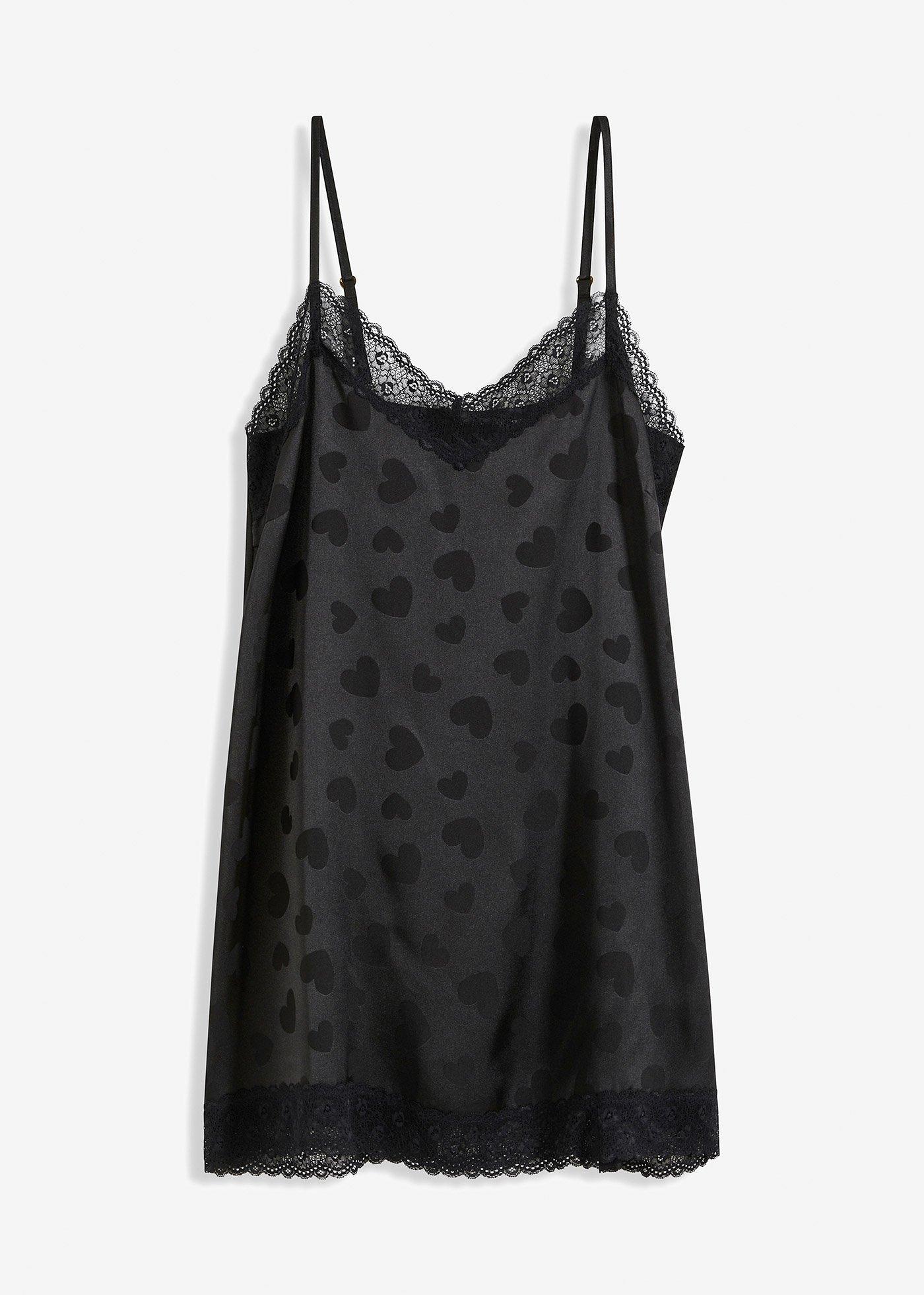Négligé en satin à motif cœur