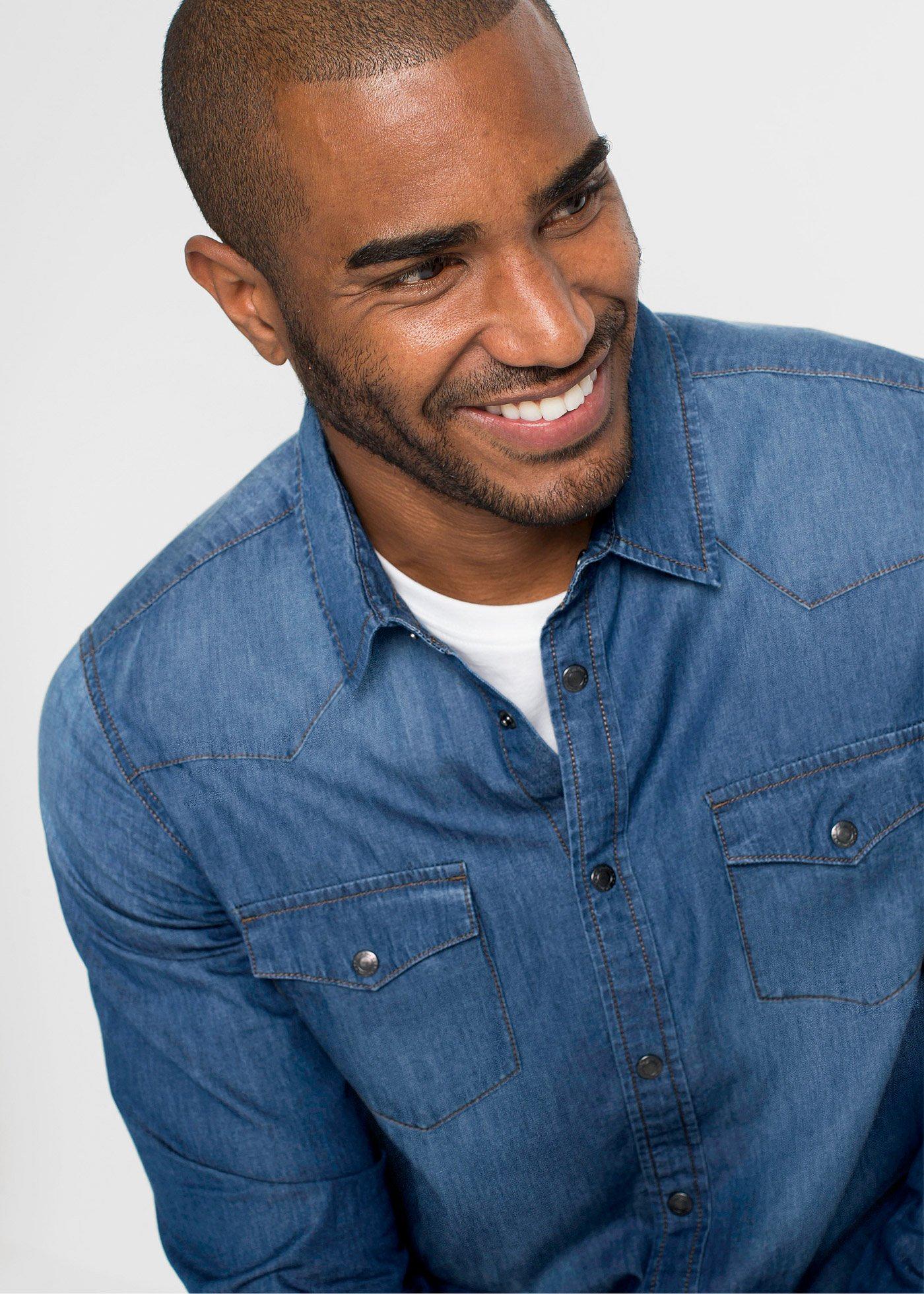 Koszula dżinsowa z czystej bawełny organicznej, slim fit - Bonprix