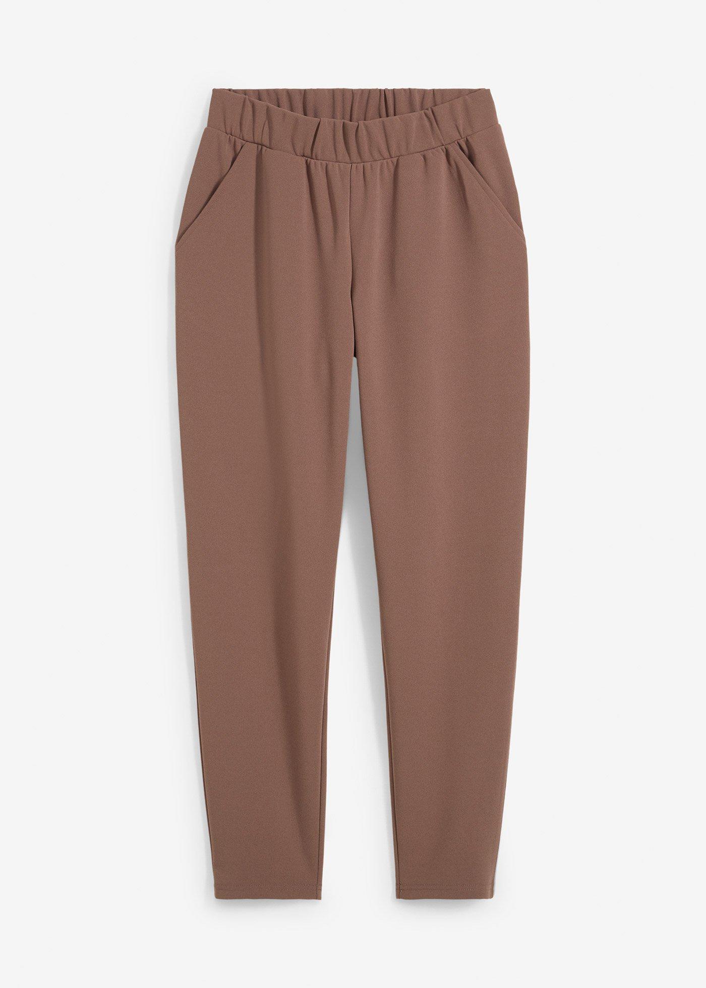 Pantaloni cu talie confortabilă din material scuba