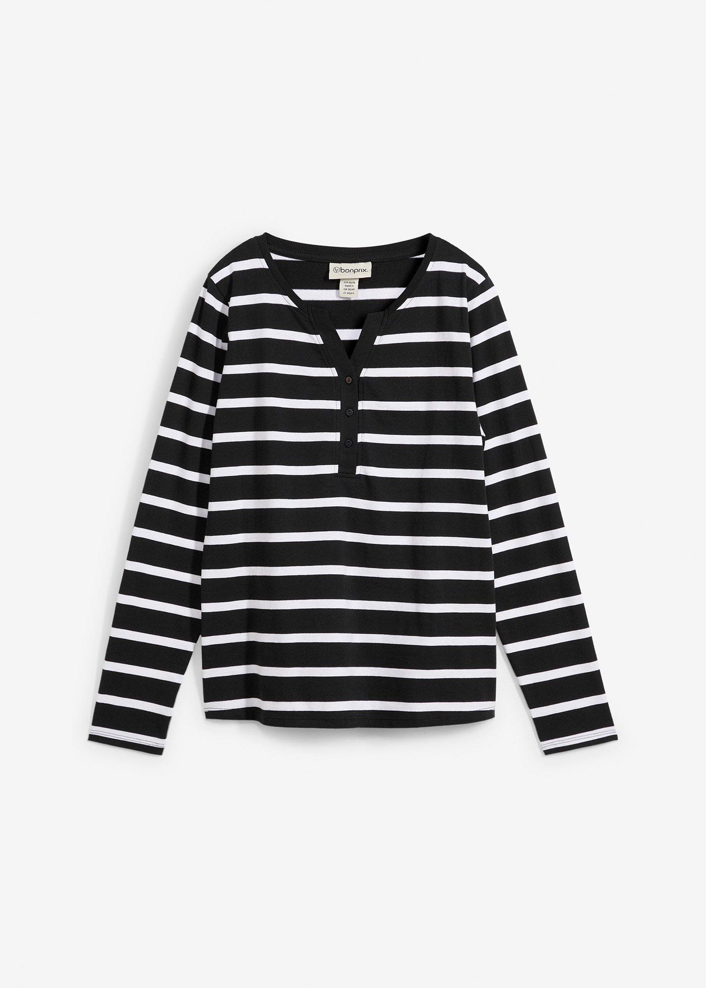 T-shirt col Henley, 100% coton