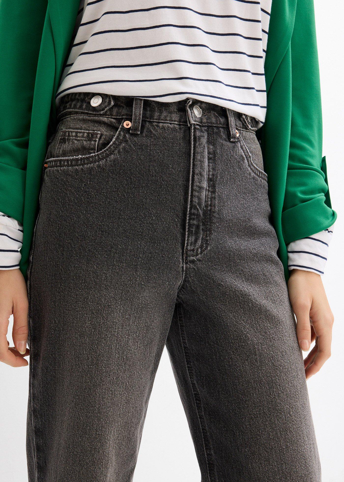 Jeansy mom, high waist, cropped - Bonprix