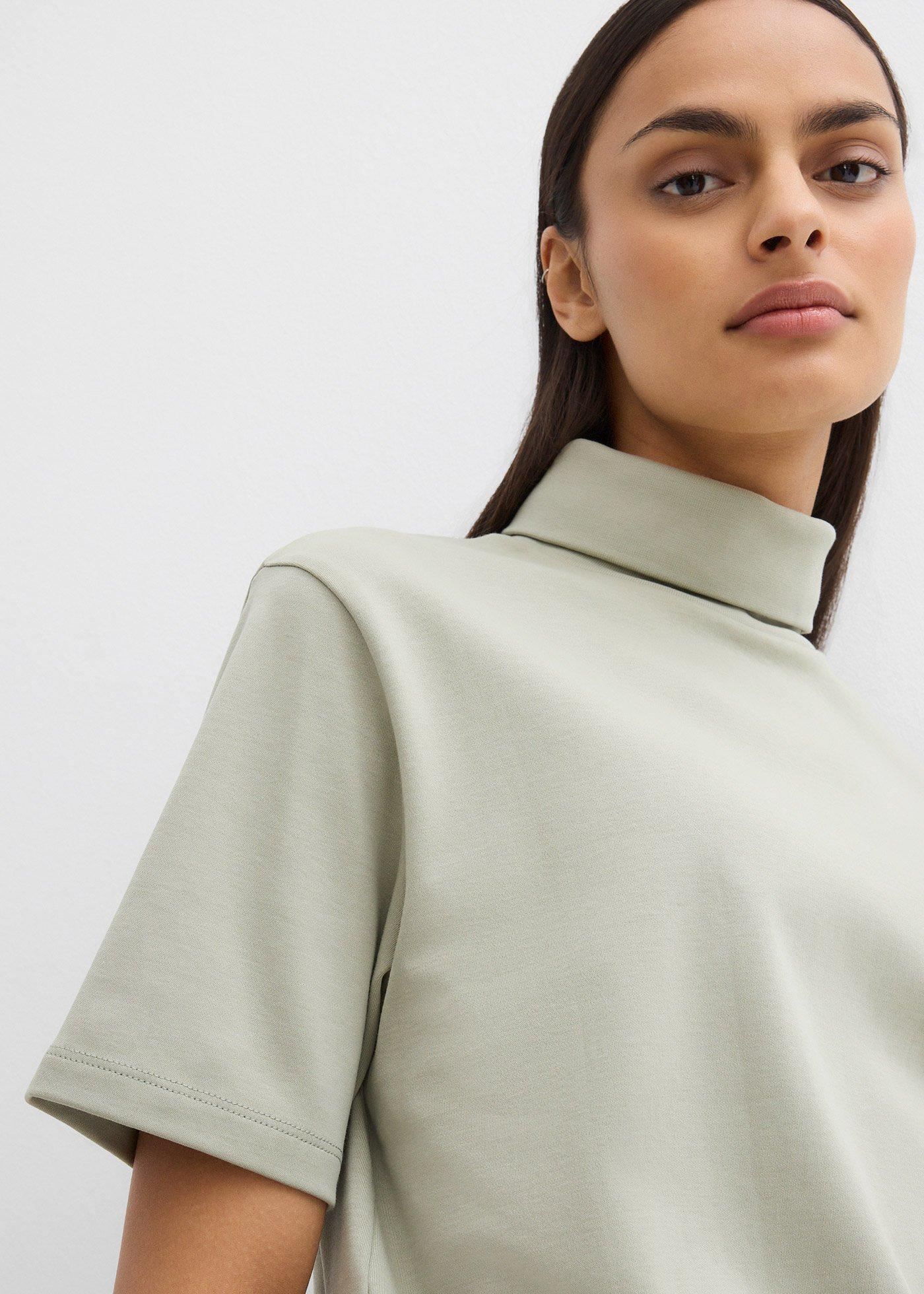 Shirt z golfem, z czystej bawełny organicznej - Bonprix