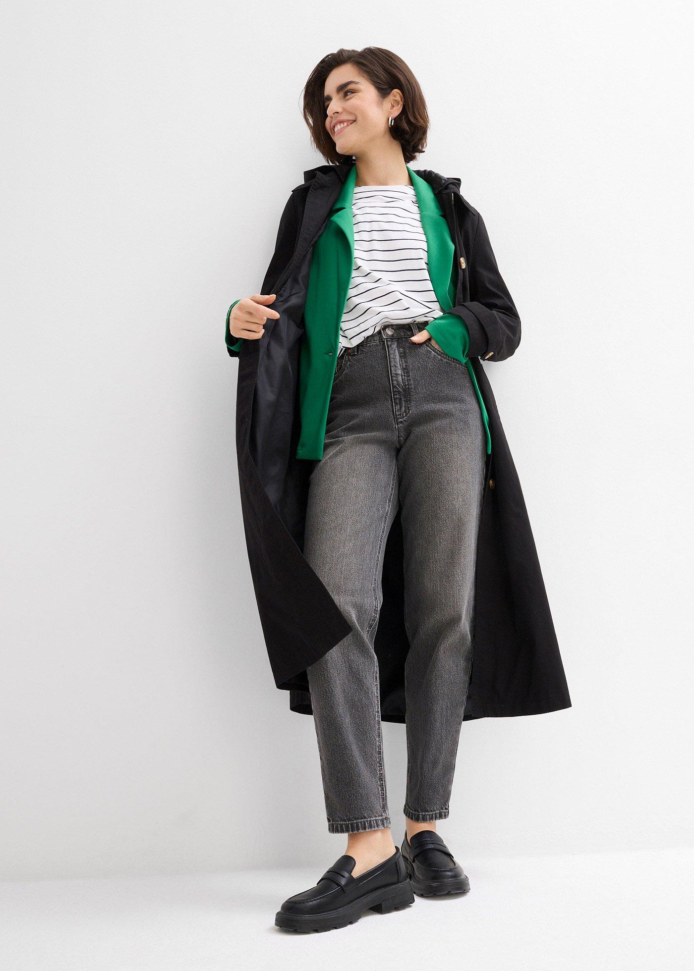 Jeansy mom, high waist, cropped - Bonprix