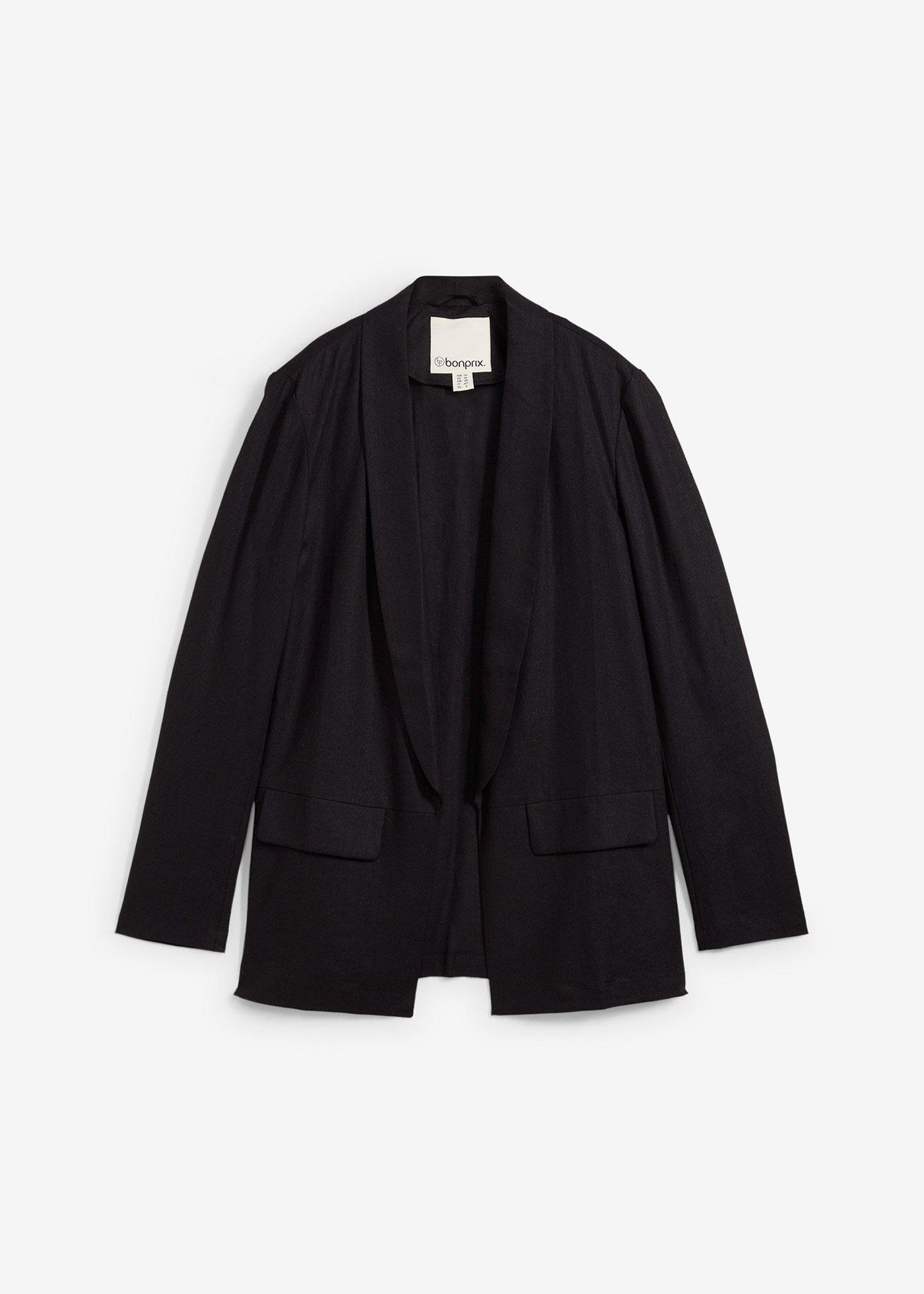 Blazer ample en mélange lin-viscose