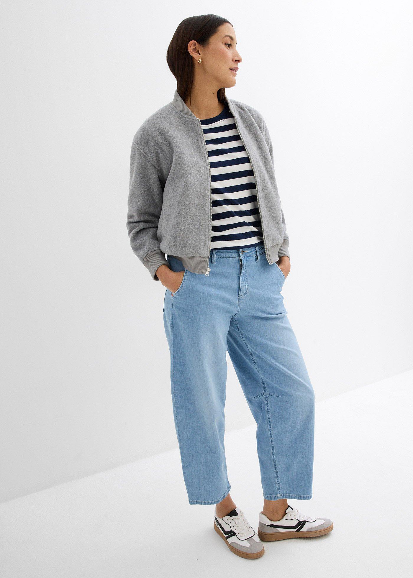 Dżinsy Balloon mid waist, cropped - Bonprix