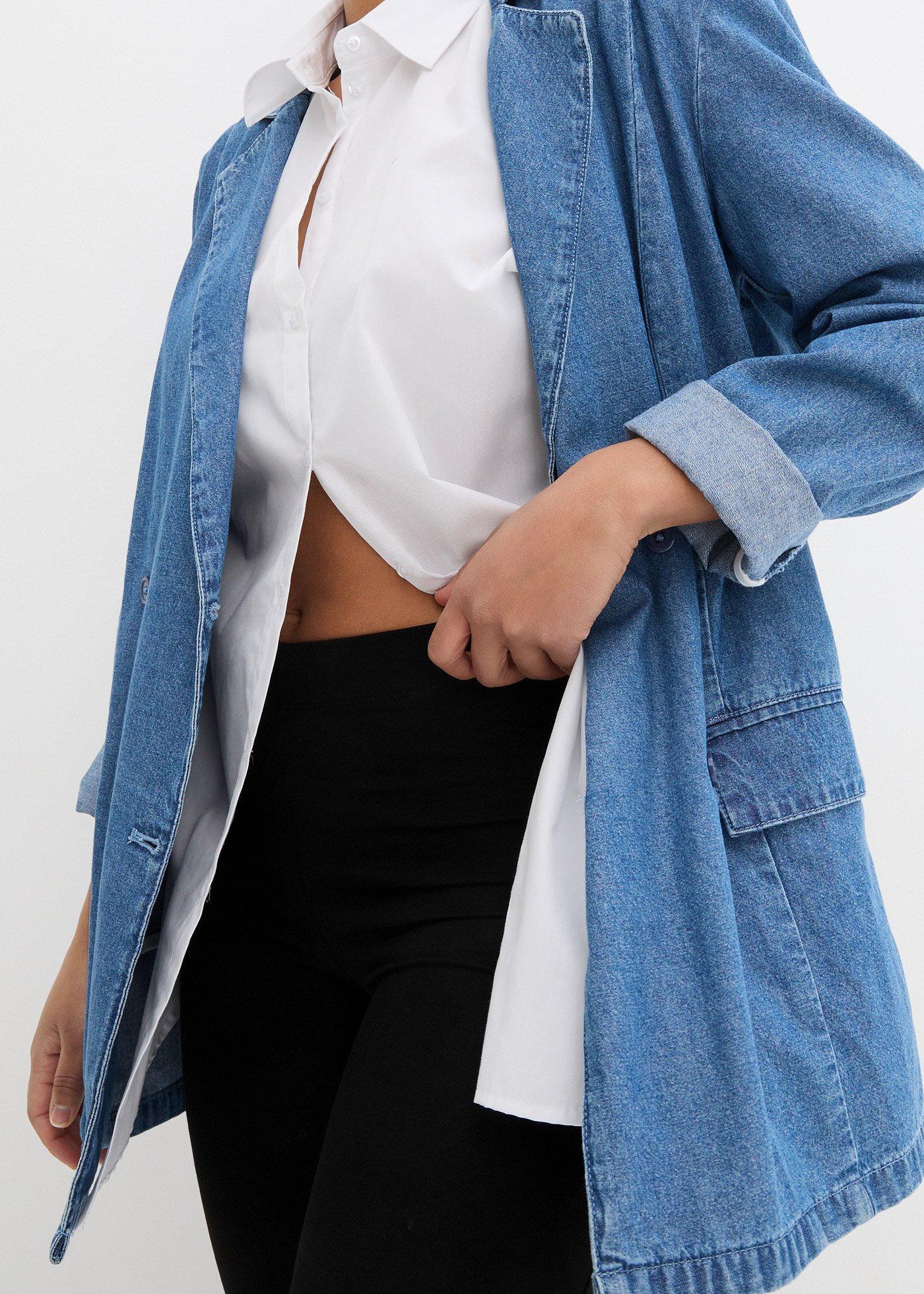 Legginsy bawełniane z szerokim wygodnym paskiem - Bonprix