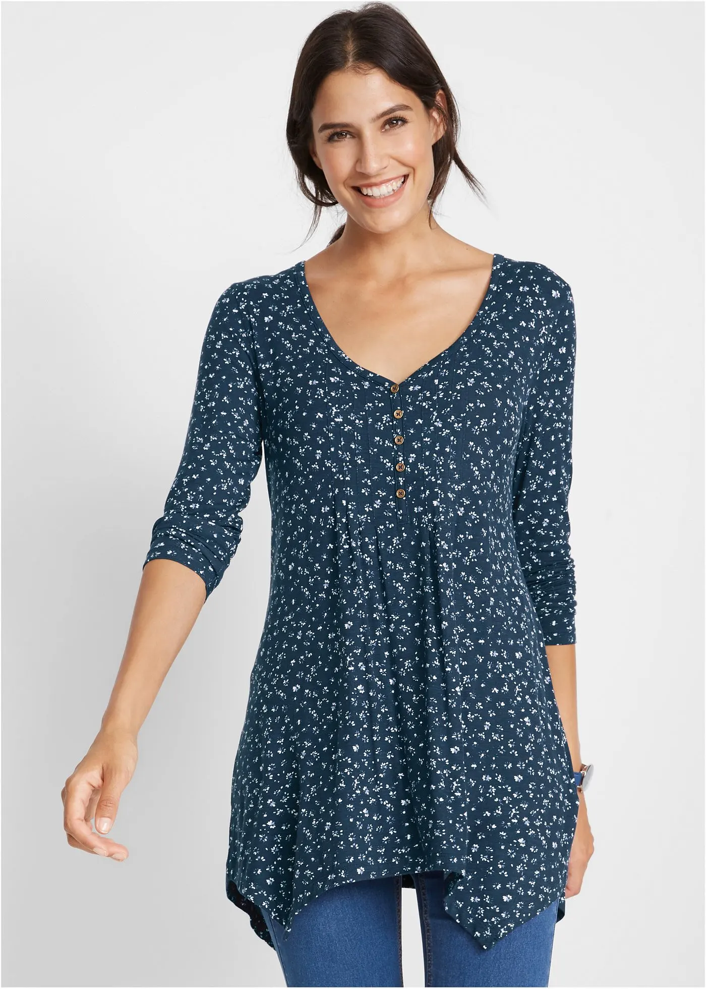 Трикотажная рубашка Bonprix из вискозы-Микс