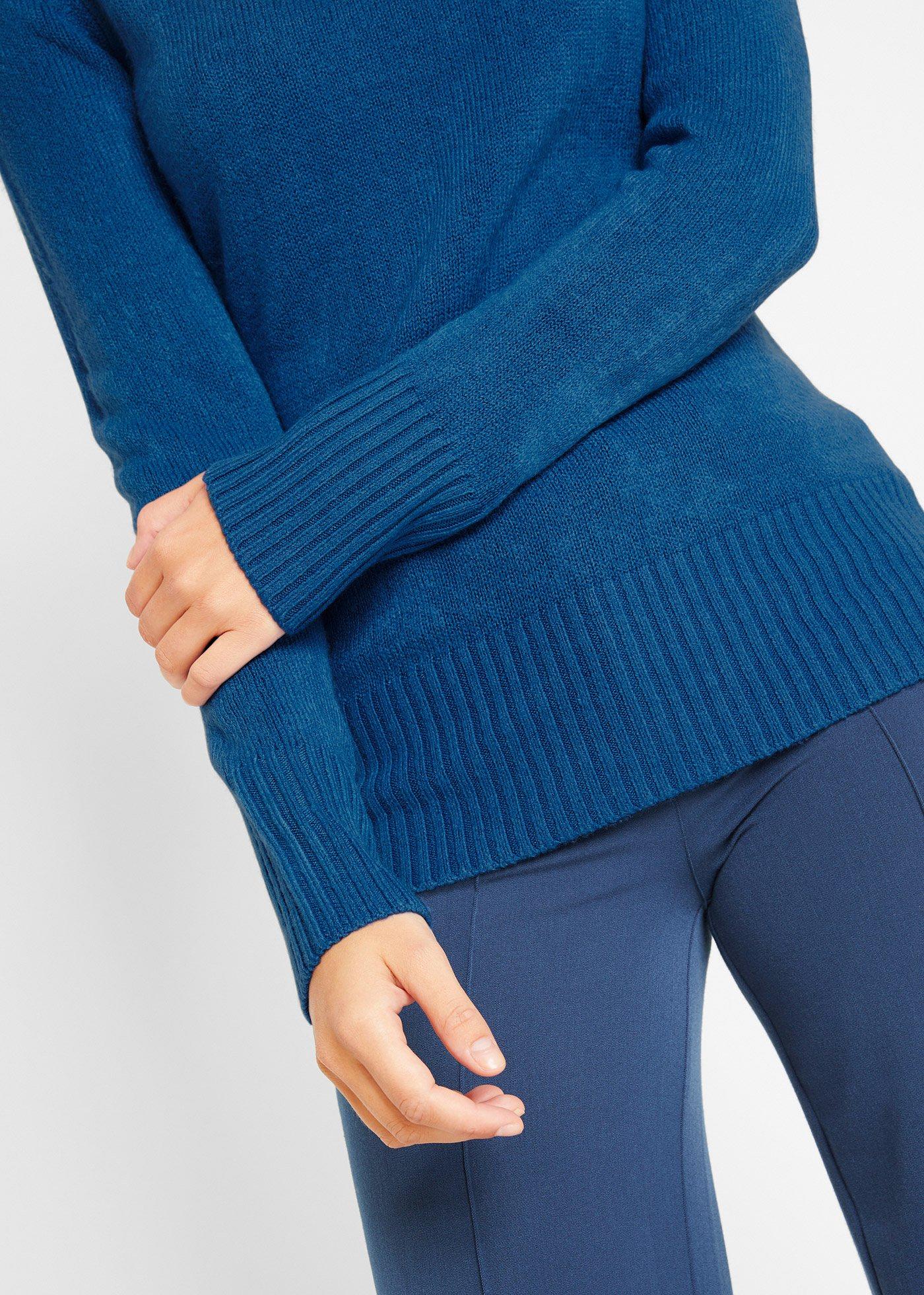 Sweter basic z golfem - Bonprix