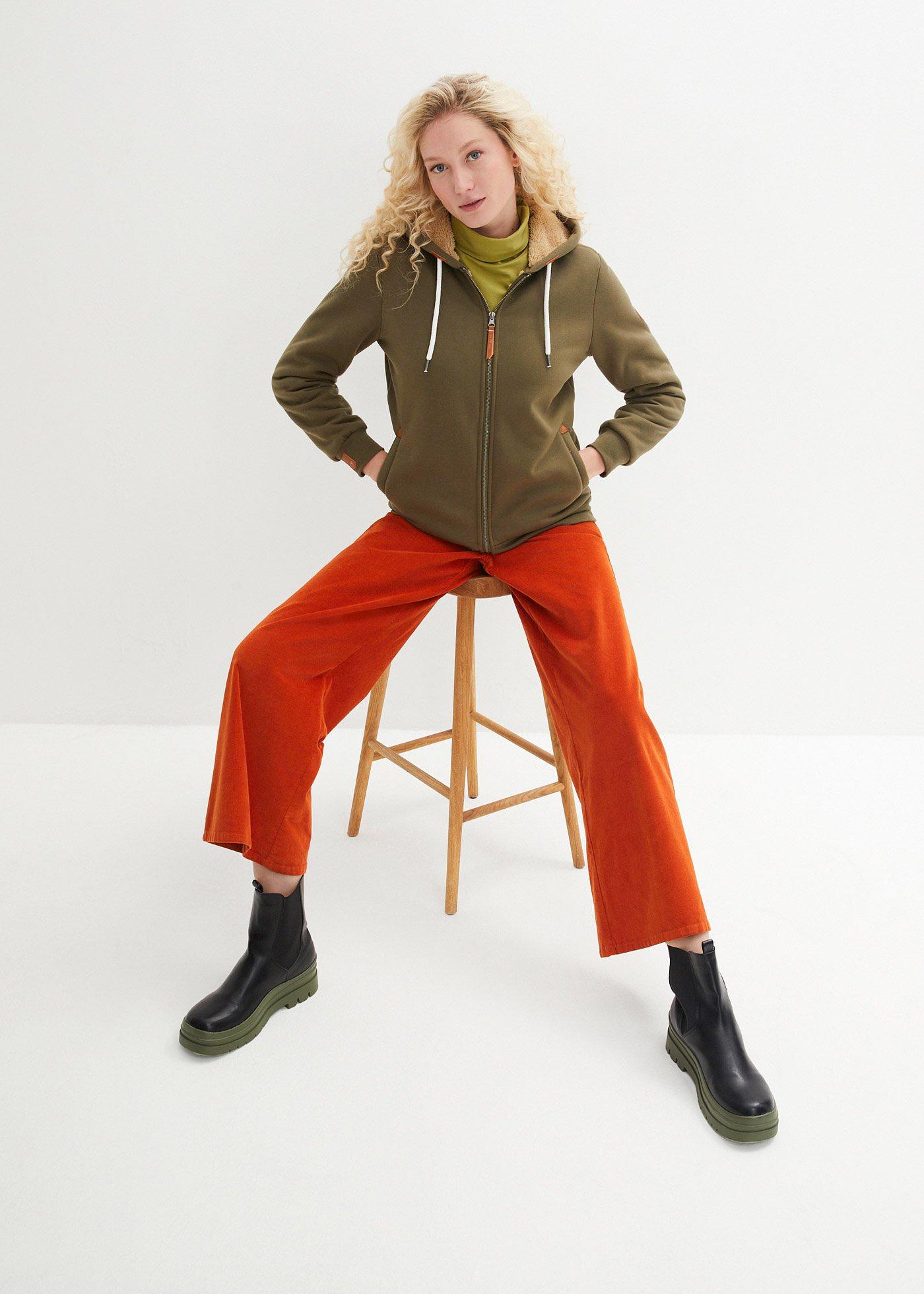 Bluzka z długim rękawem i golfem - Bonprix