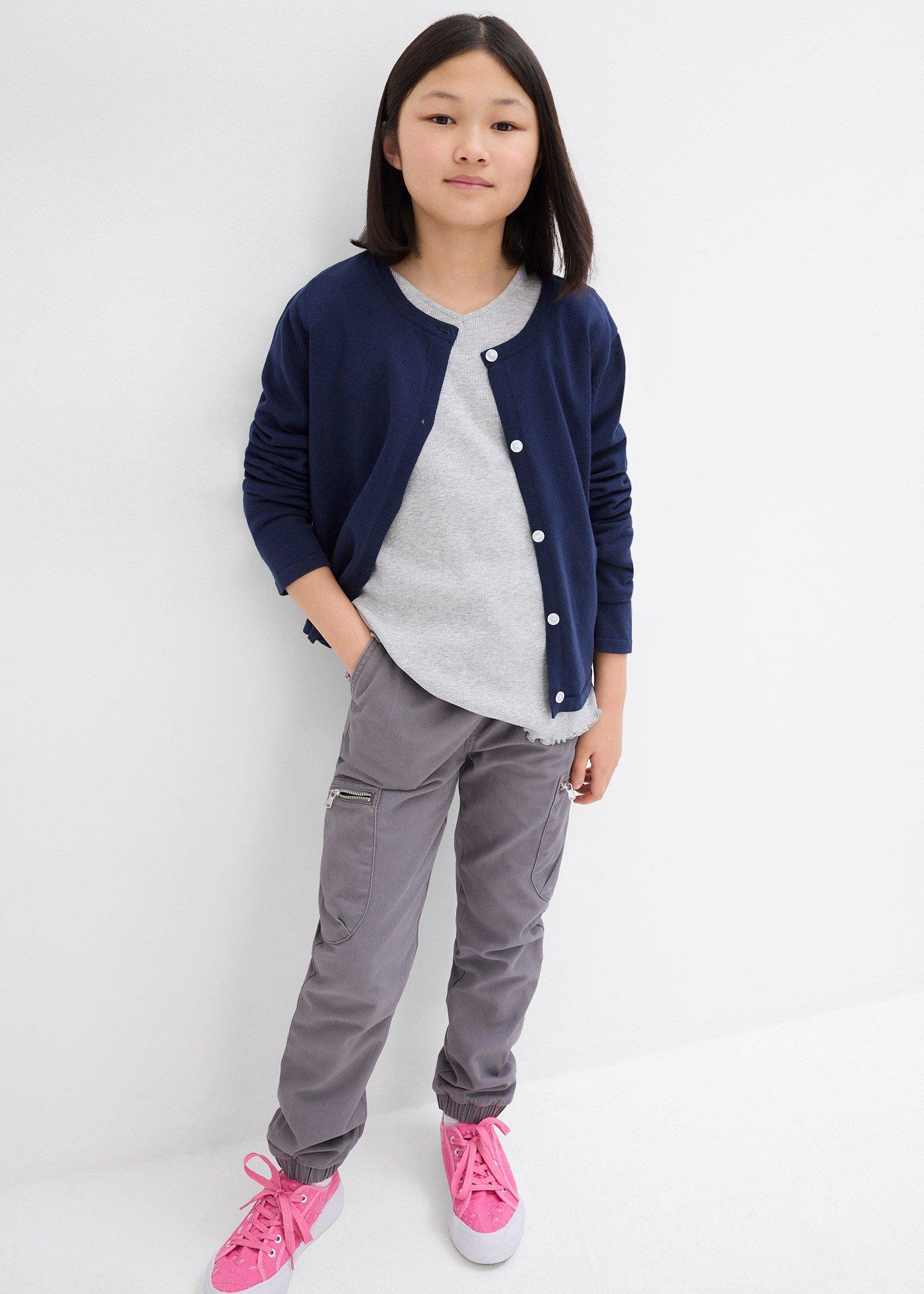 Prążkowana bluzka, z bawełną organiczną (2 szt.) - Bonprix