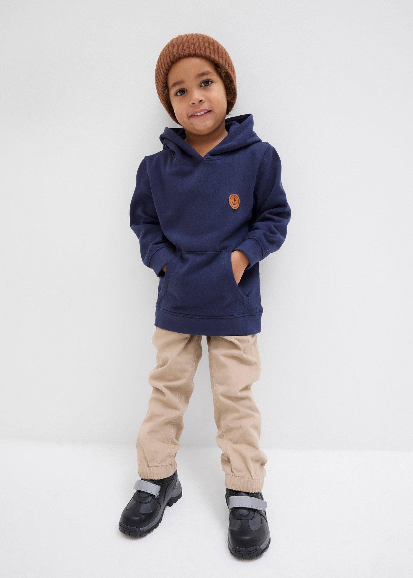 Spodnie z gumką z czystej bawełny (3 pary), wygodny pasek - Bonprix