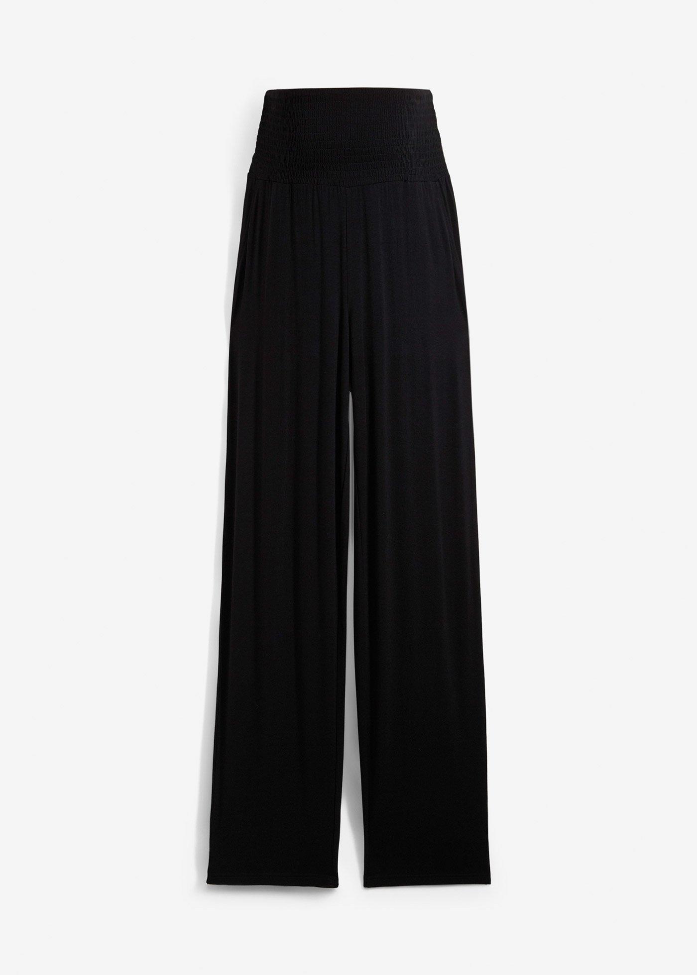 Pantalon de grossesse en jersey, ceinture smockée, coupe droite