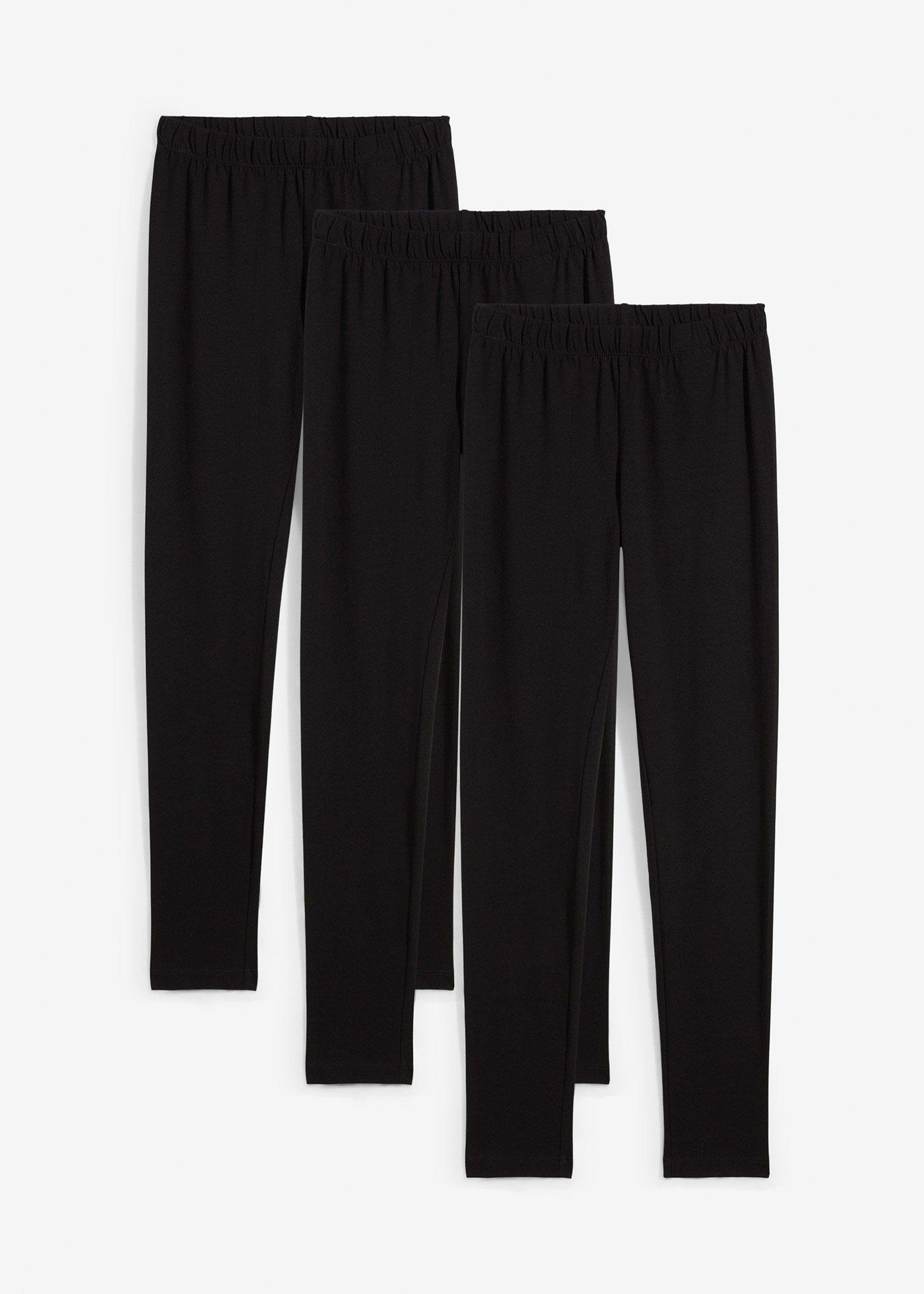 Legginsy z elastycznej bawełny organicznej (3 pary) - Bonprix