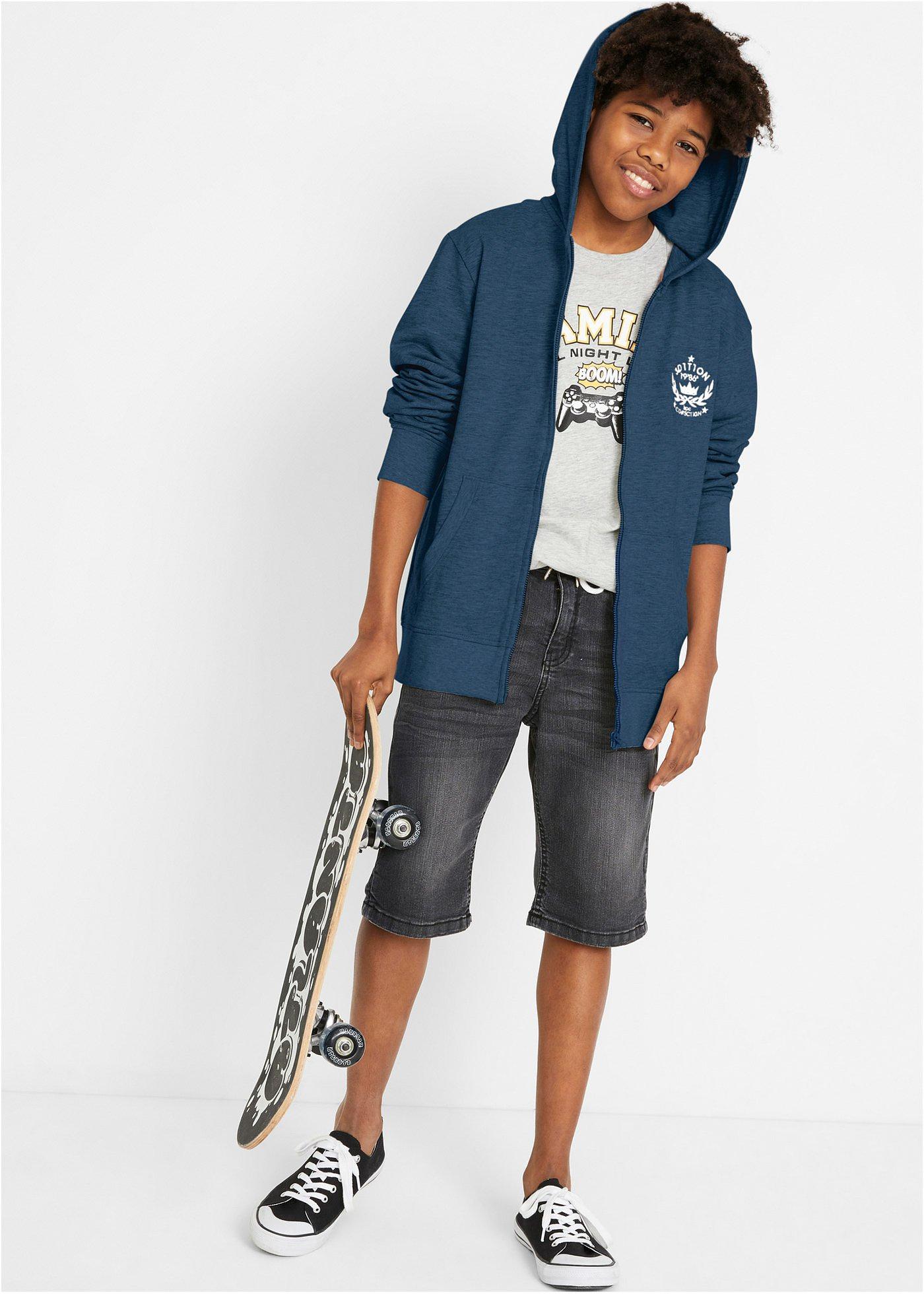 Bluza rozpinana z kapturem, z czystej bawełny - Bonprix