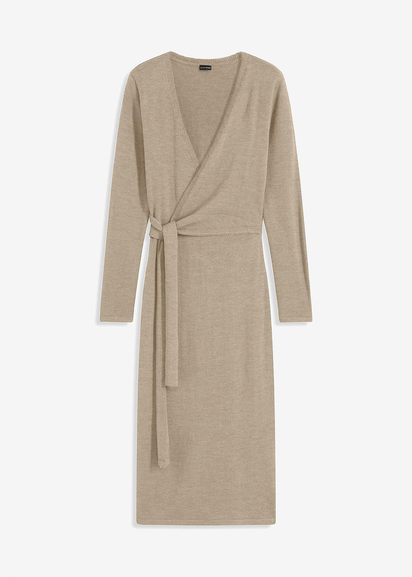 Bonprix Femme Robe Midi En Maille Beige Taille 38/40 (S)