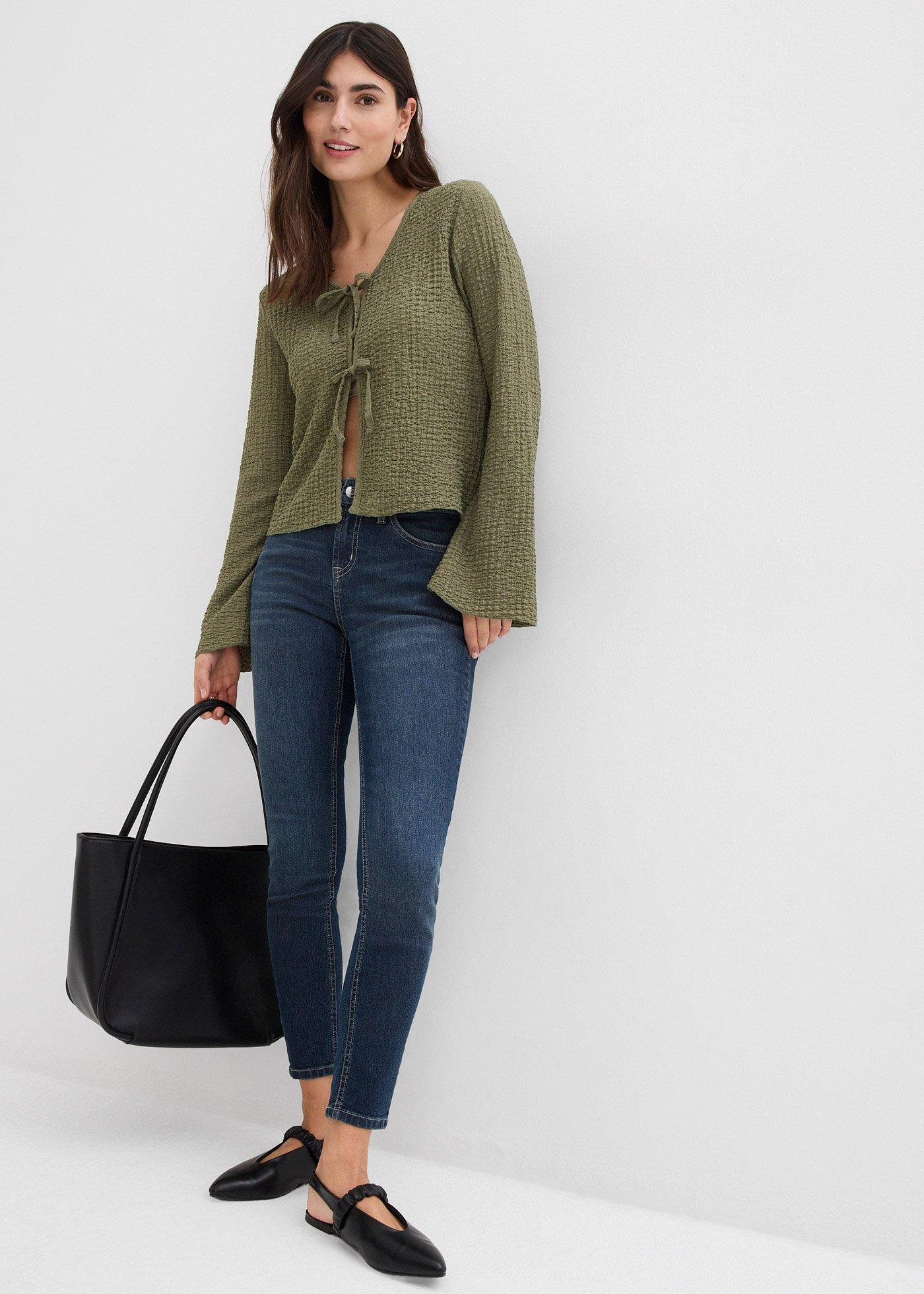 Jeansy skinny, mid waist, ze stretchem - Bonprix
