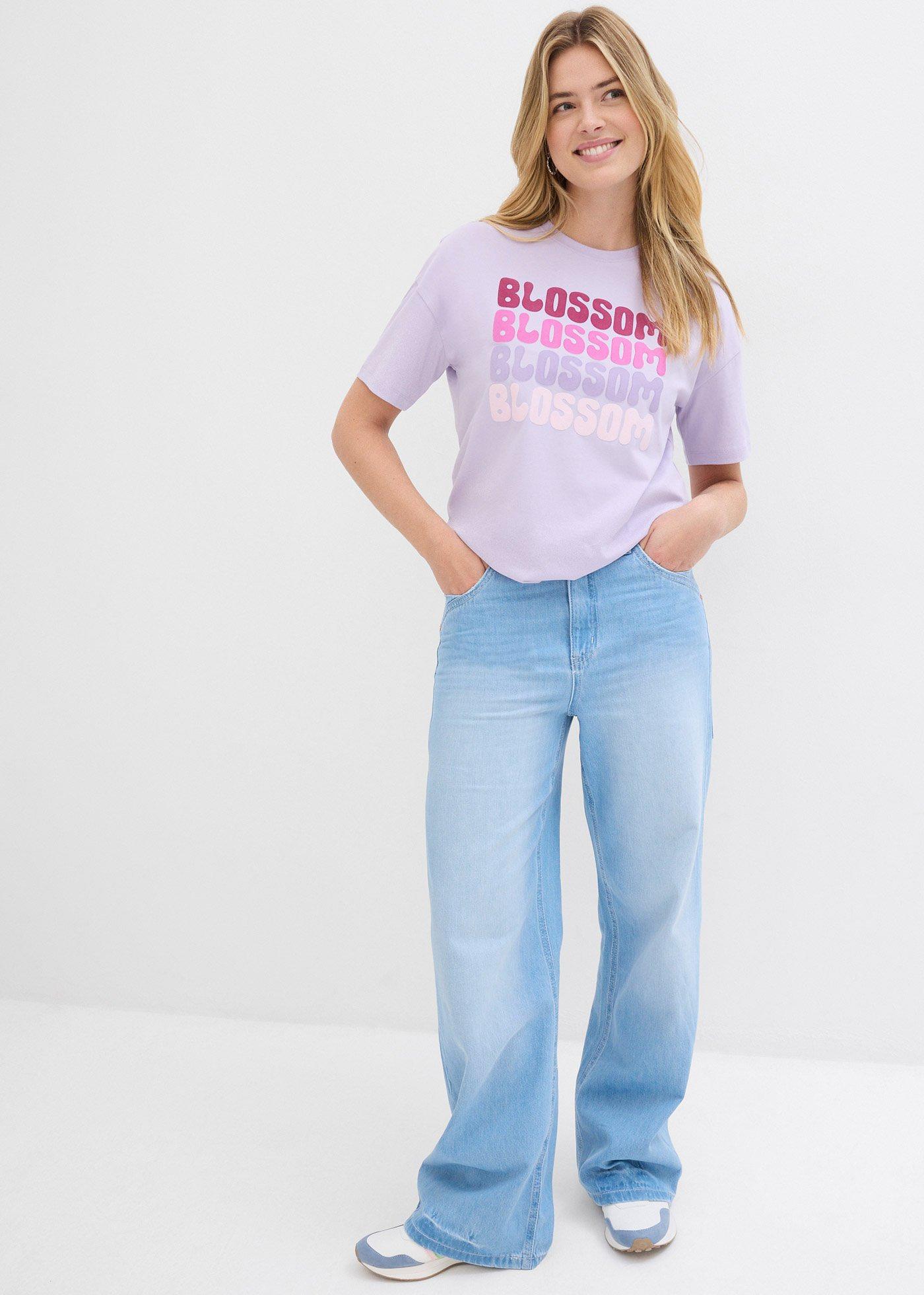 Koszulka oversize o pudełkowym fasonie z bawełny organicznej - Bonprix