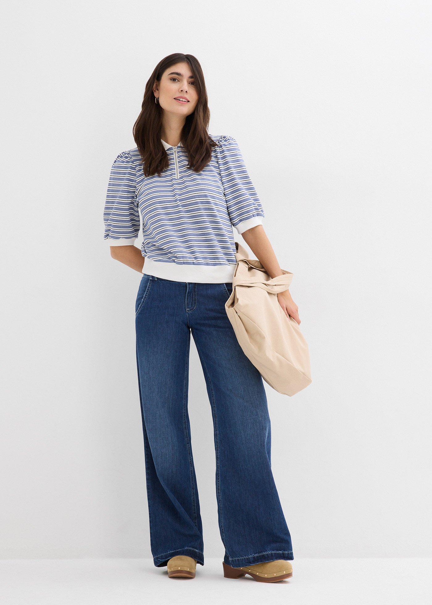 Dżinsy Wide Leg, high waist, super soft - Bonprix