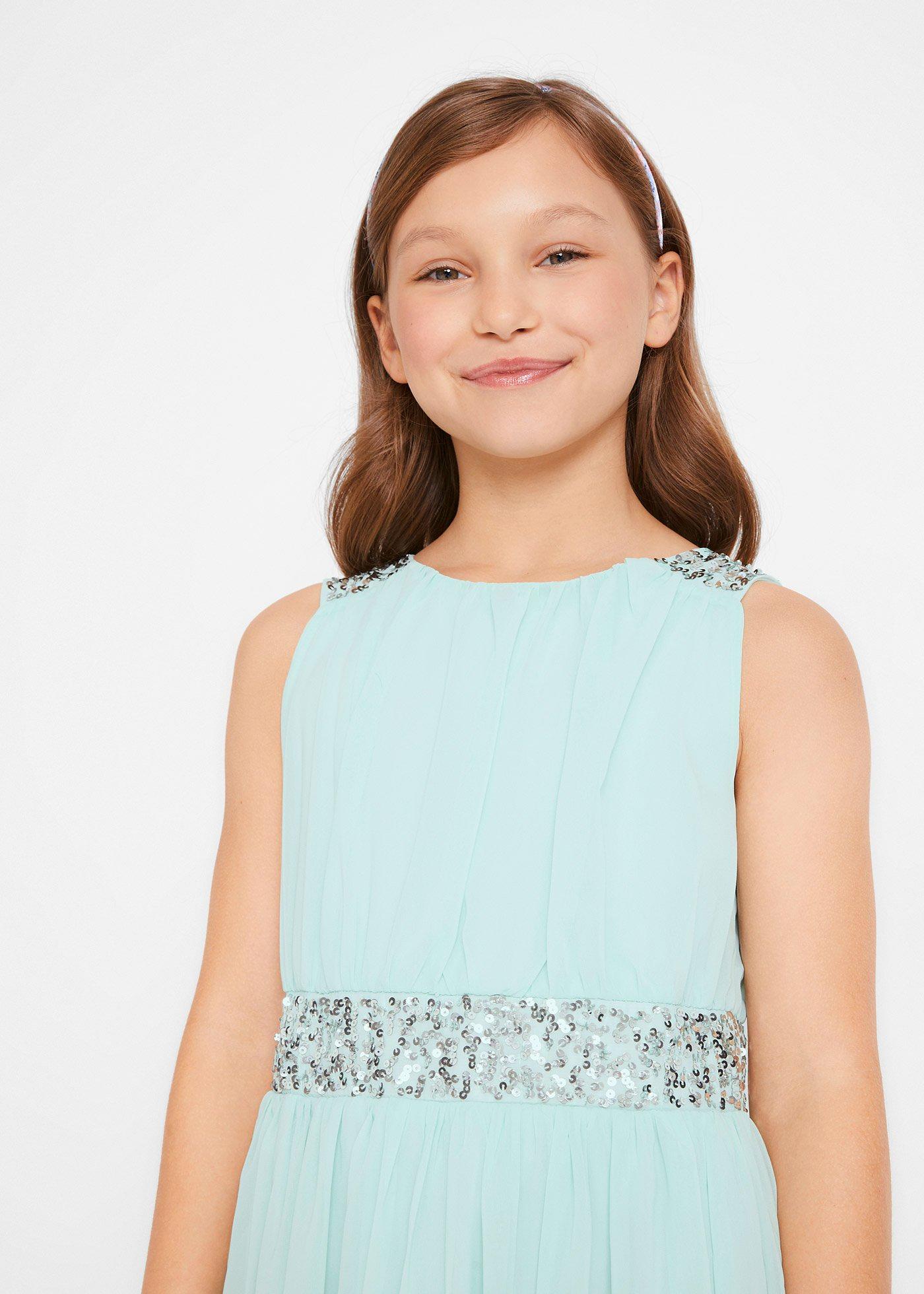 Sukienka szyfonowa z cekinami - Bonprix