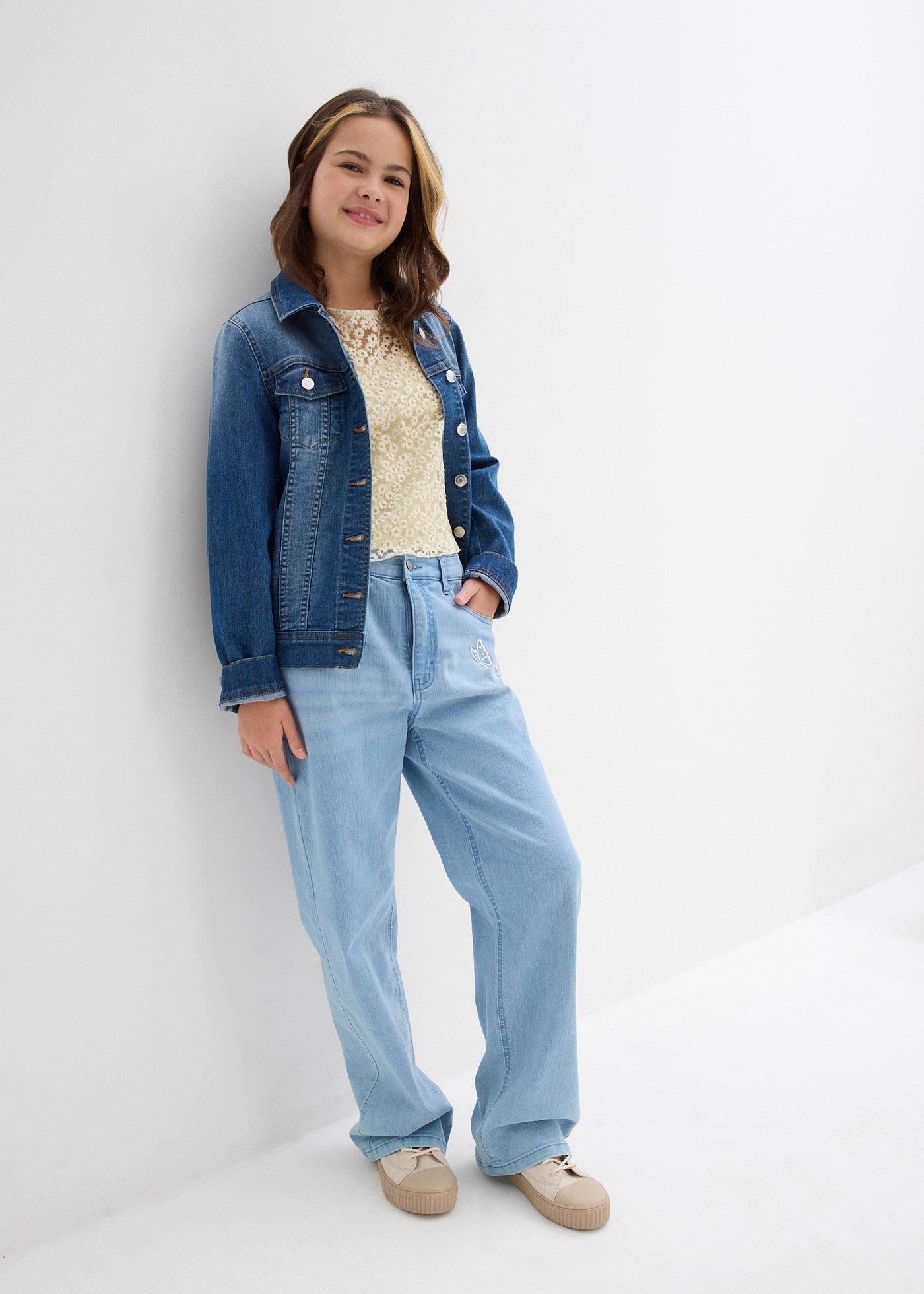 Bluzka koronkowa z topem z dżerseju (2 części) - Bonprix