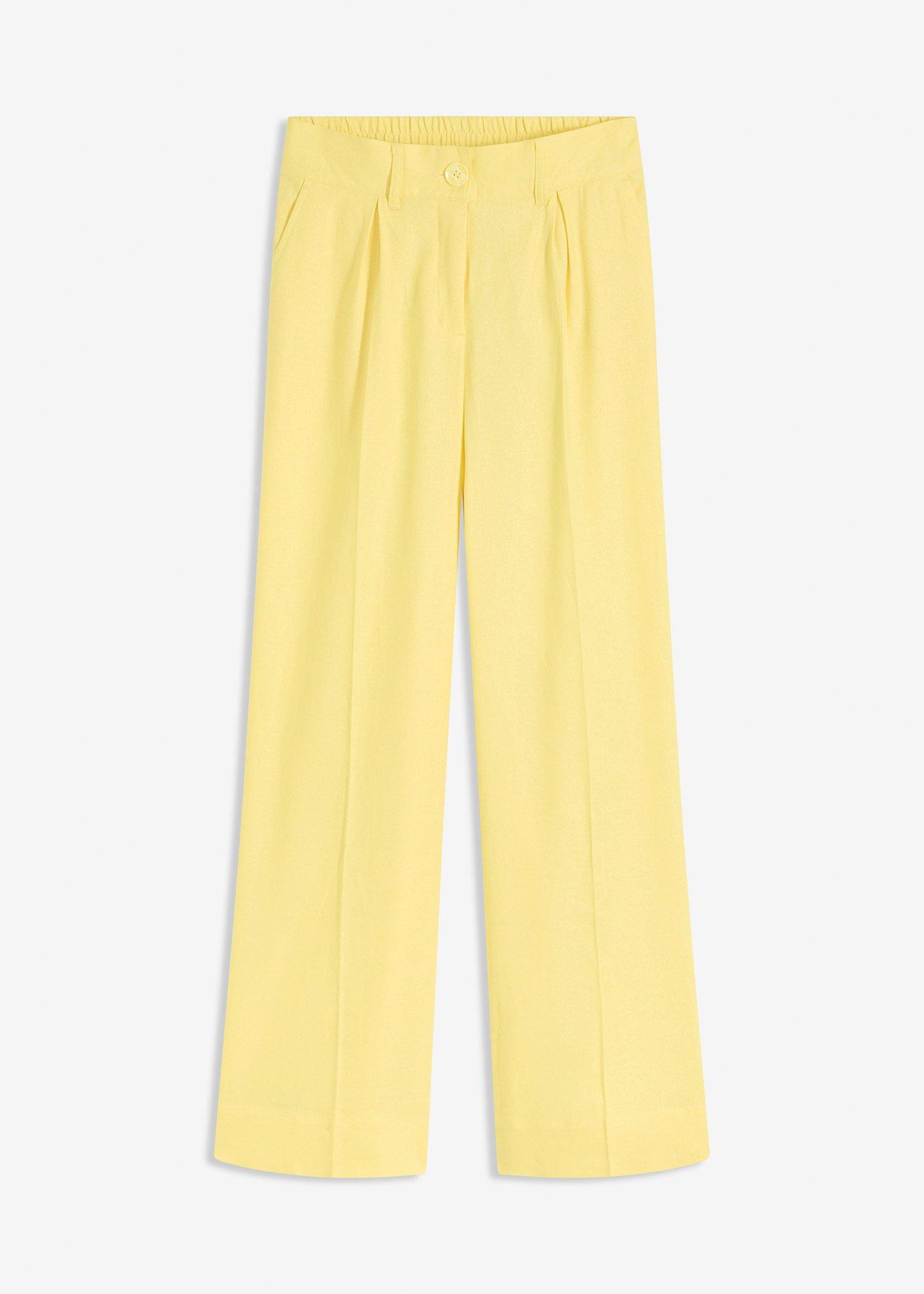 Pantalon palazzo en lin mélangé aérien