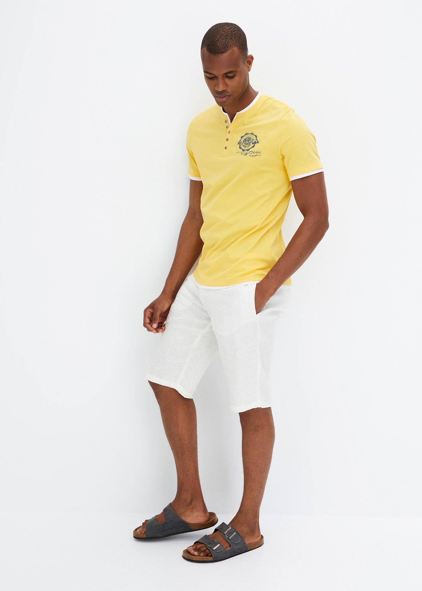 T-shirt z dekoltem Henley, krótki rękaw (2 szt.), z czystej bawełny organicznej - Bonprix