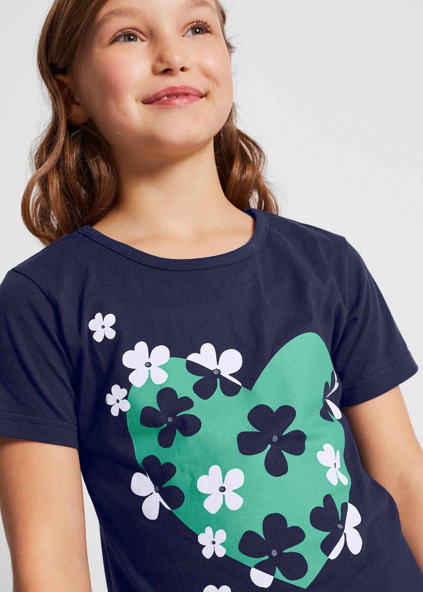 T-shirt dziewczęcy (2 szt.), bawełna organiczna - Bonprix