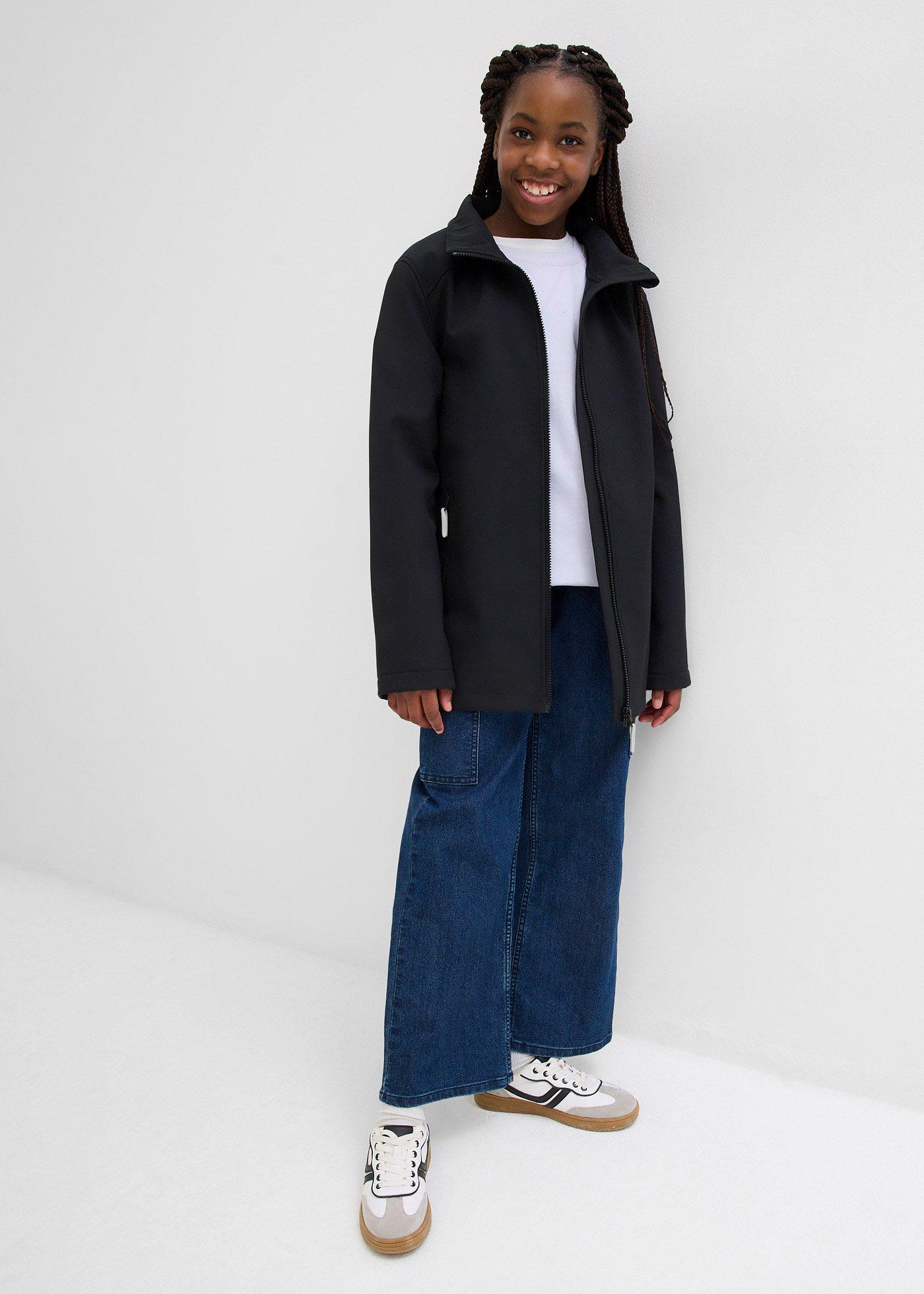 Kurtka softshellowa z odpinanym kapturem, hydrofobowa - Bonprix