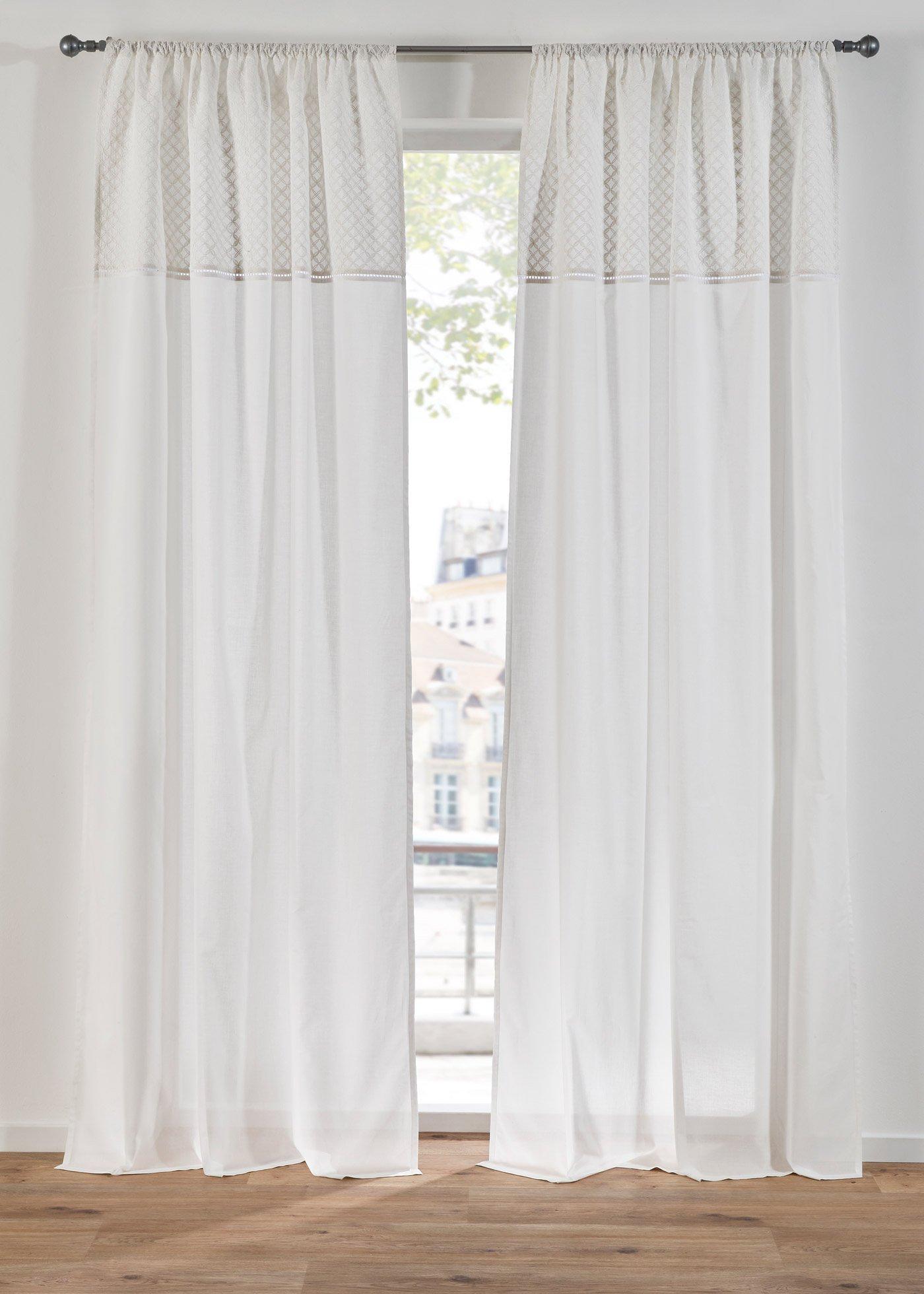 Rideau en coton avec broderie (1 pce)