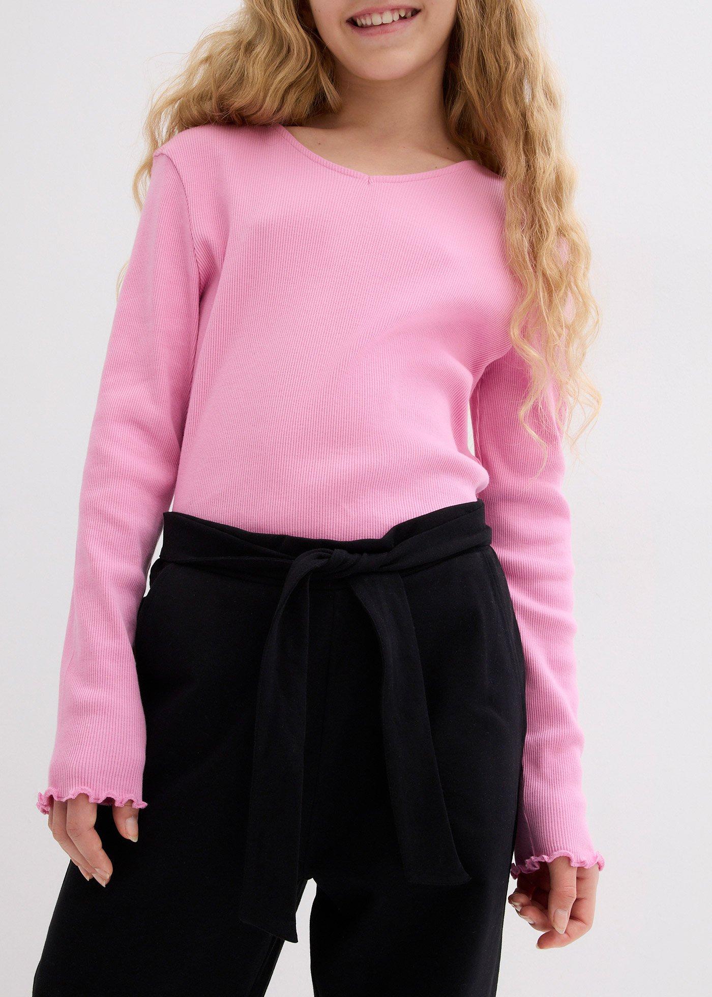 Spodnie culotte z elastycznym paskiem, uszyte z bawełny organicznej - Bonprix